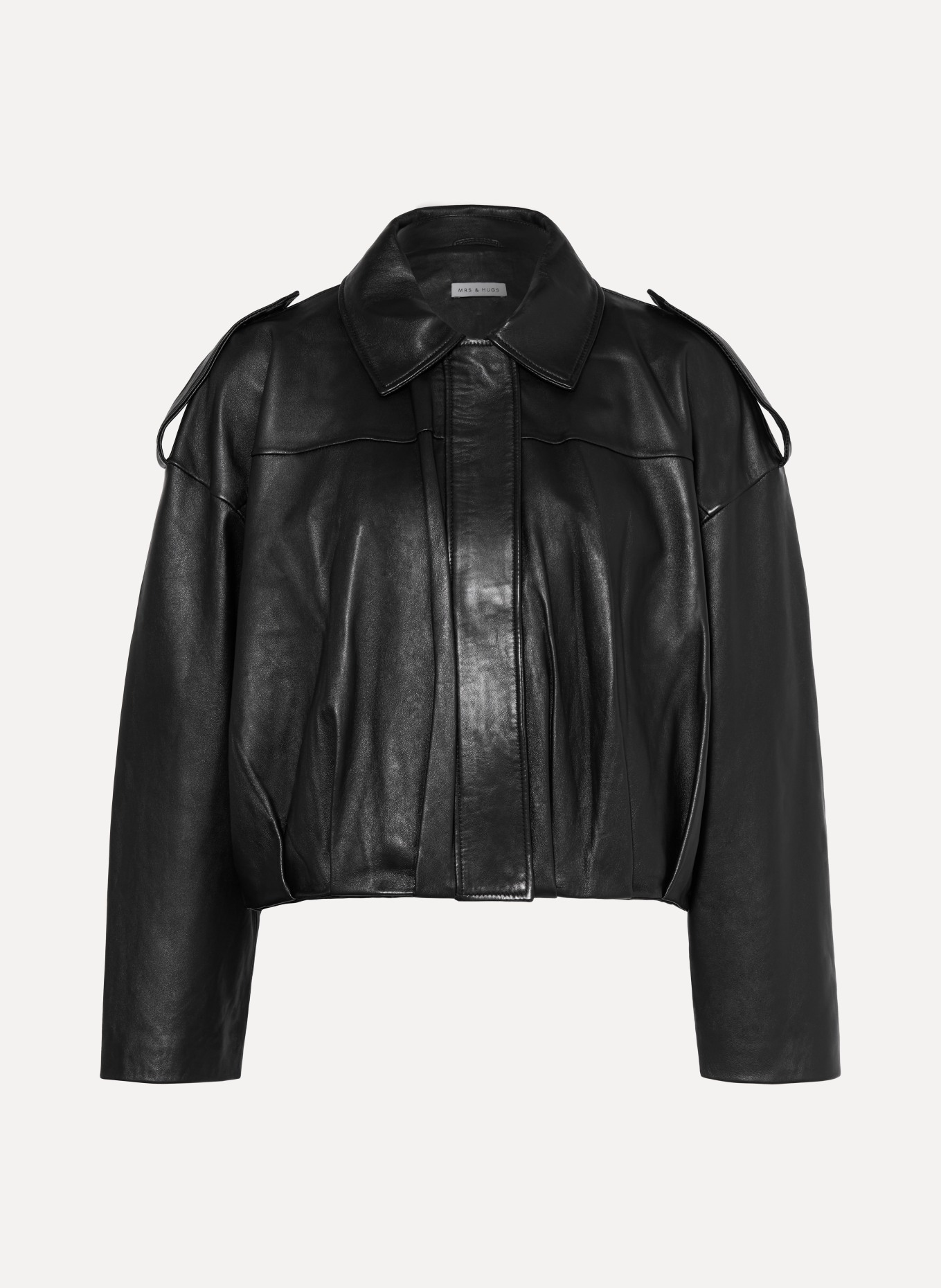MRS & HUGS leather jacket: BLACK
