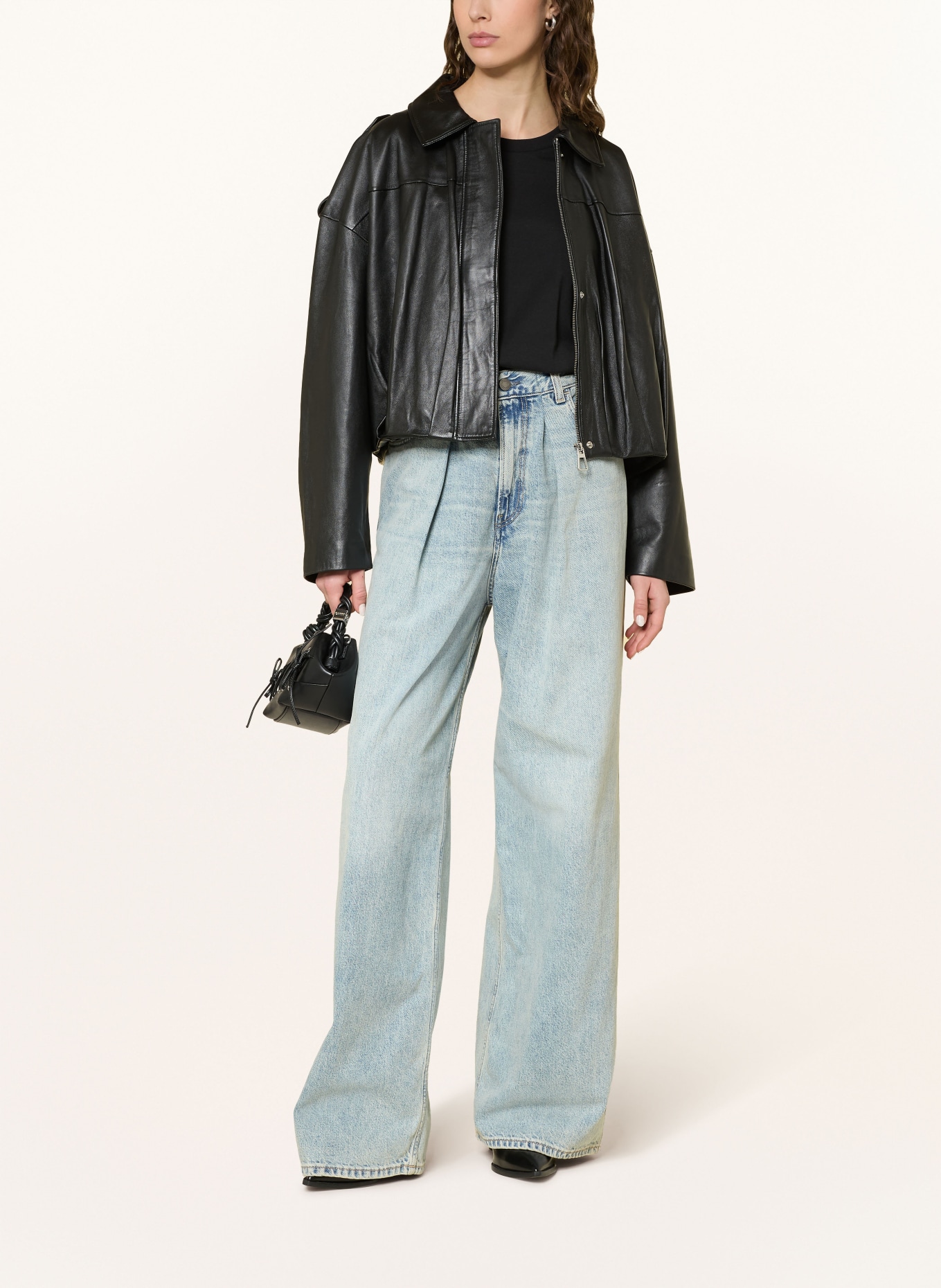 MRS & HUGS leather jacket: BLACK