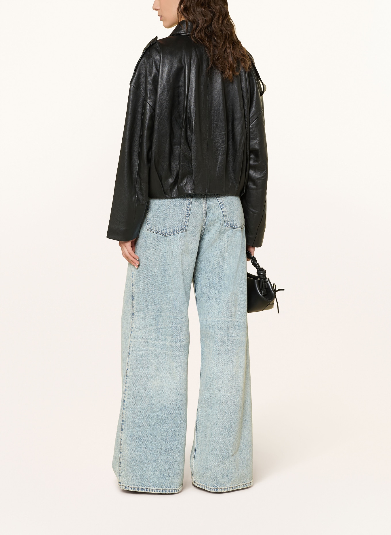 MRS & HUGS leather jacket: BLACK