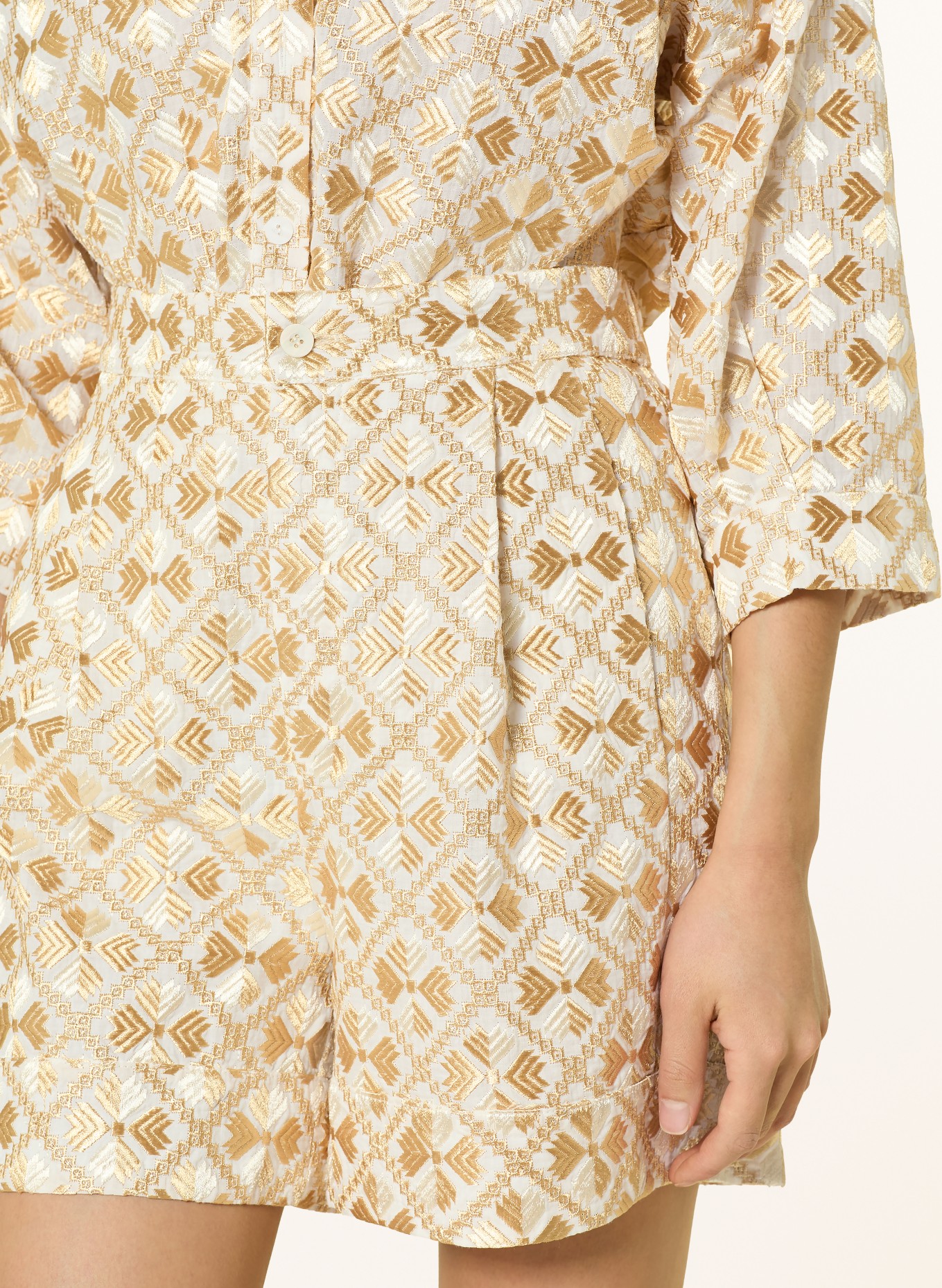 Greek Archaic Kori shorts: GOLD / WHITE