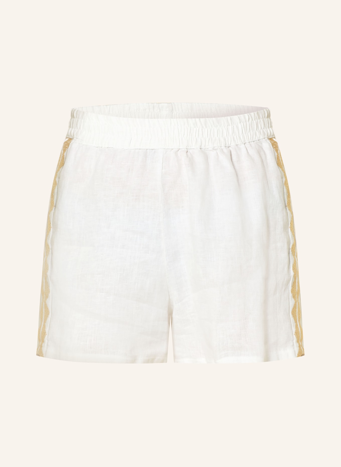 Greek Archaic Kori plátěné šortky: BÍLÁ / ZLATÁ