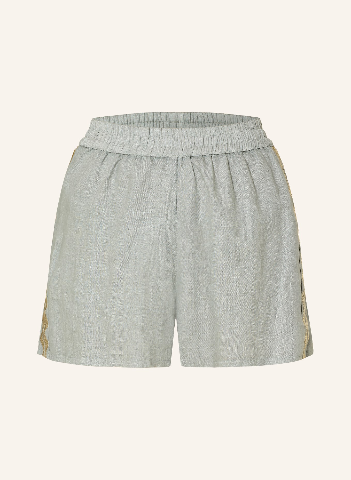 Greek Archaic Kori szorty lniane: SZARY / ZŁOTY