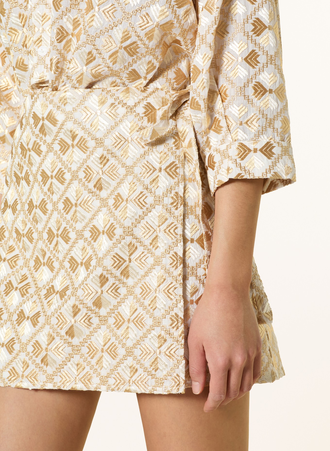 Greek Archaic Kori wrap skirt: GOLD / WHITE