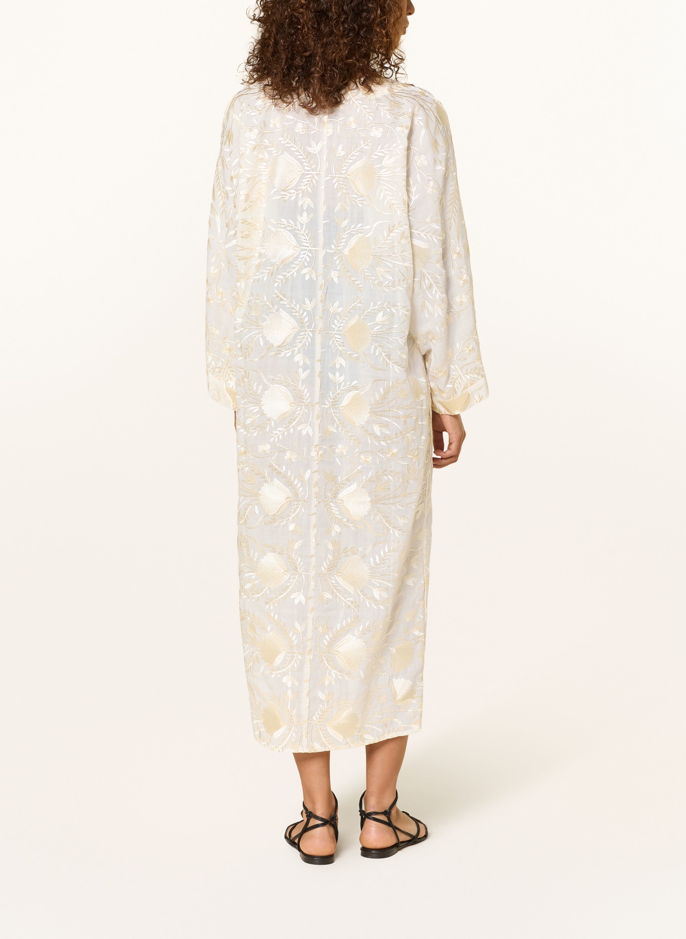 Greek Archaic Kori Kimono BLOSSOM mit 3/4-Arm: CREME / GOLD