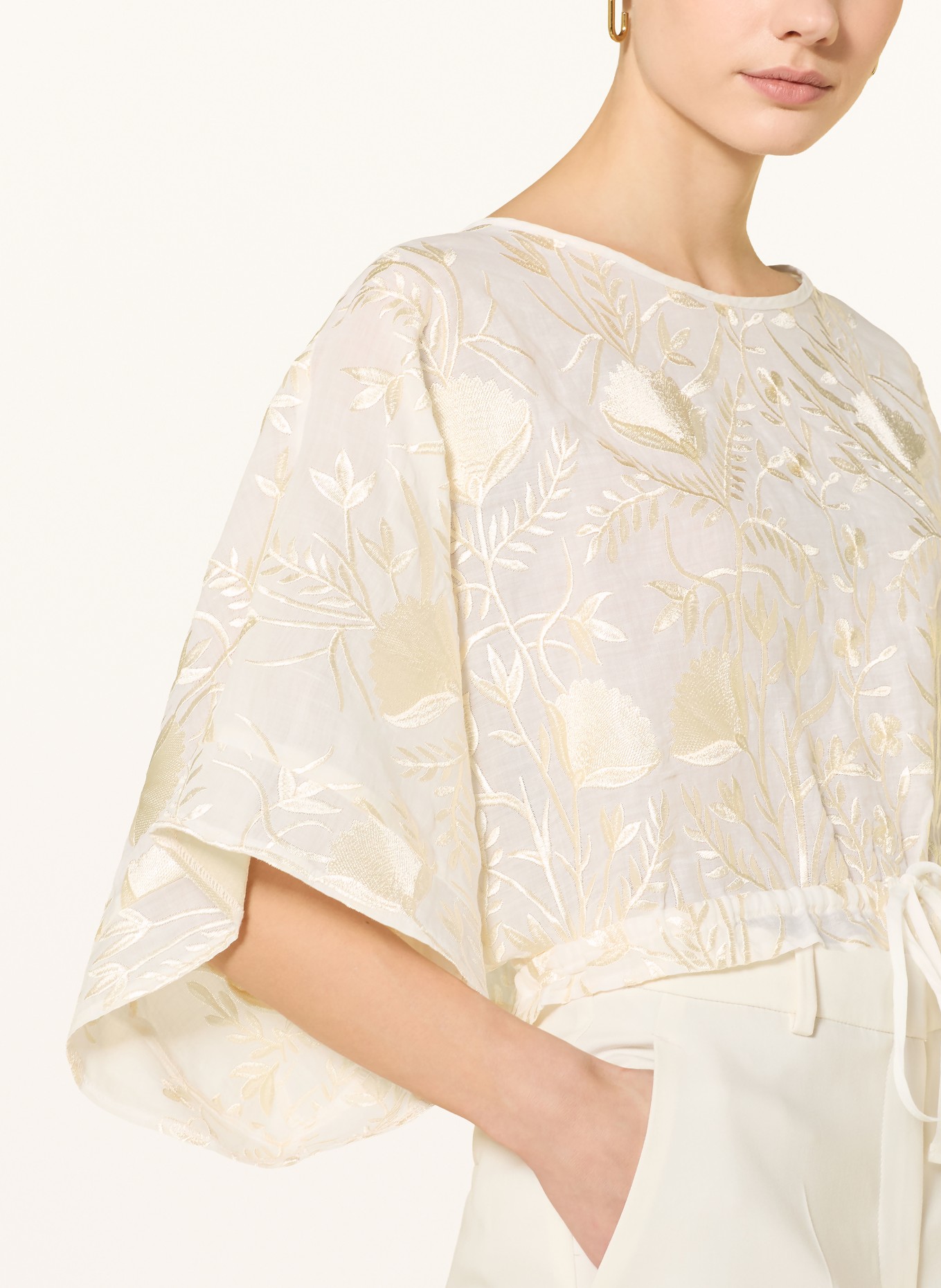 Greek Archaic Kori Cropped-Blusenshirt BLOSSOM: CREME / WEISS