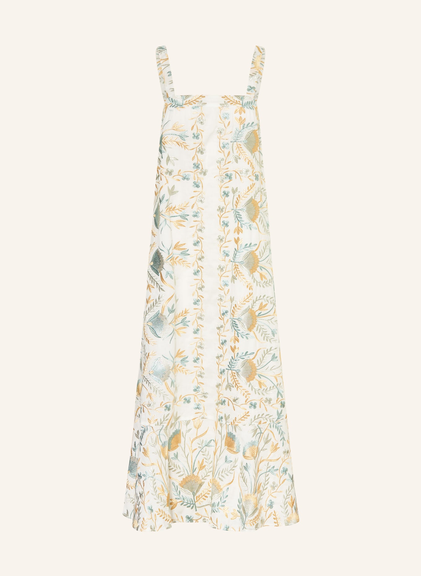 Greek Archaic Kori Plážové šaty BLOSSOM: BÍLÁ / ZLATÁ / ZELENÁ