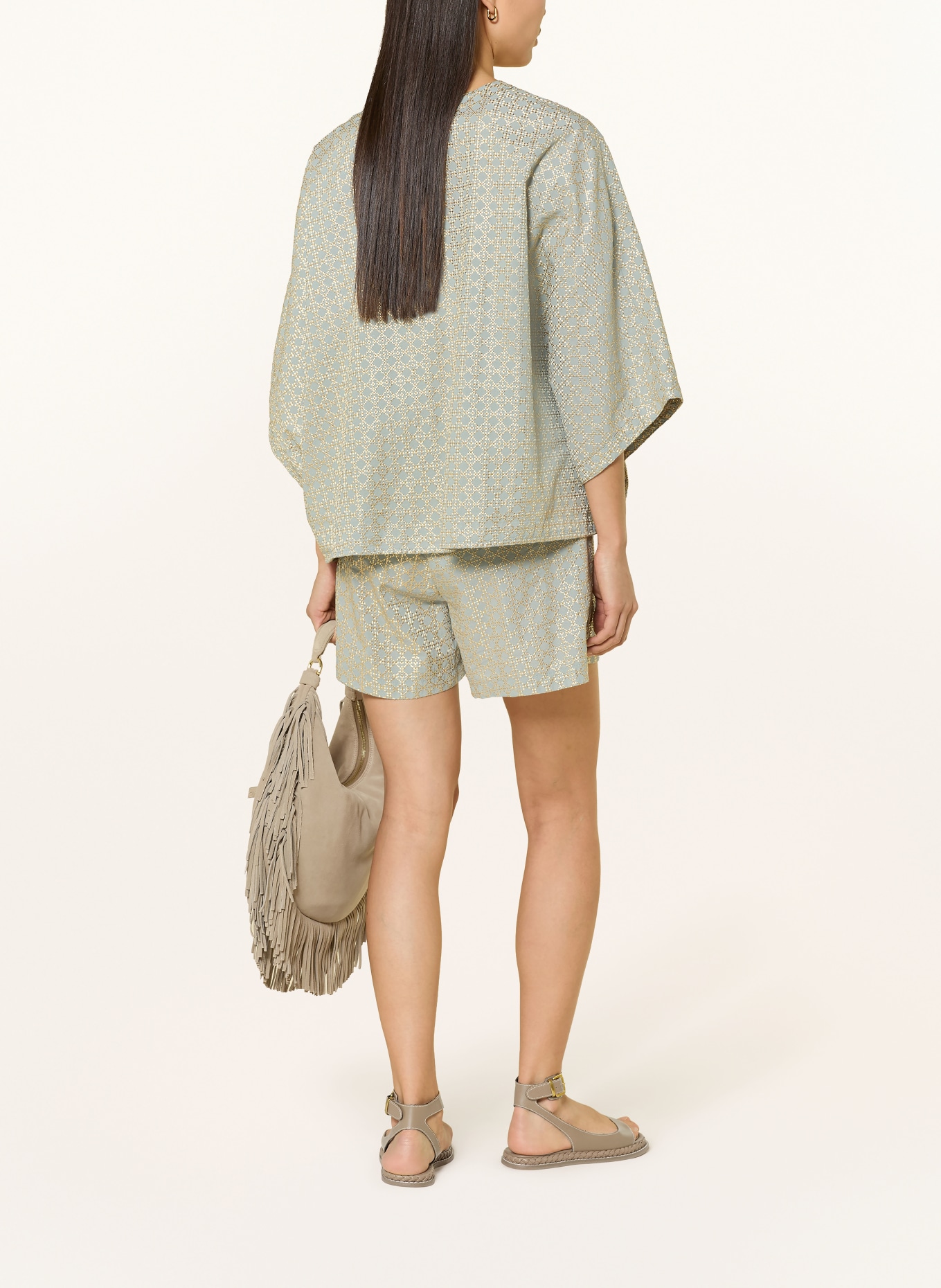 Greek Archaic Kori shorts: GRAY / GOLD