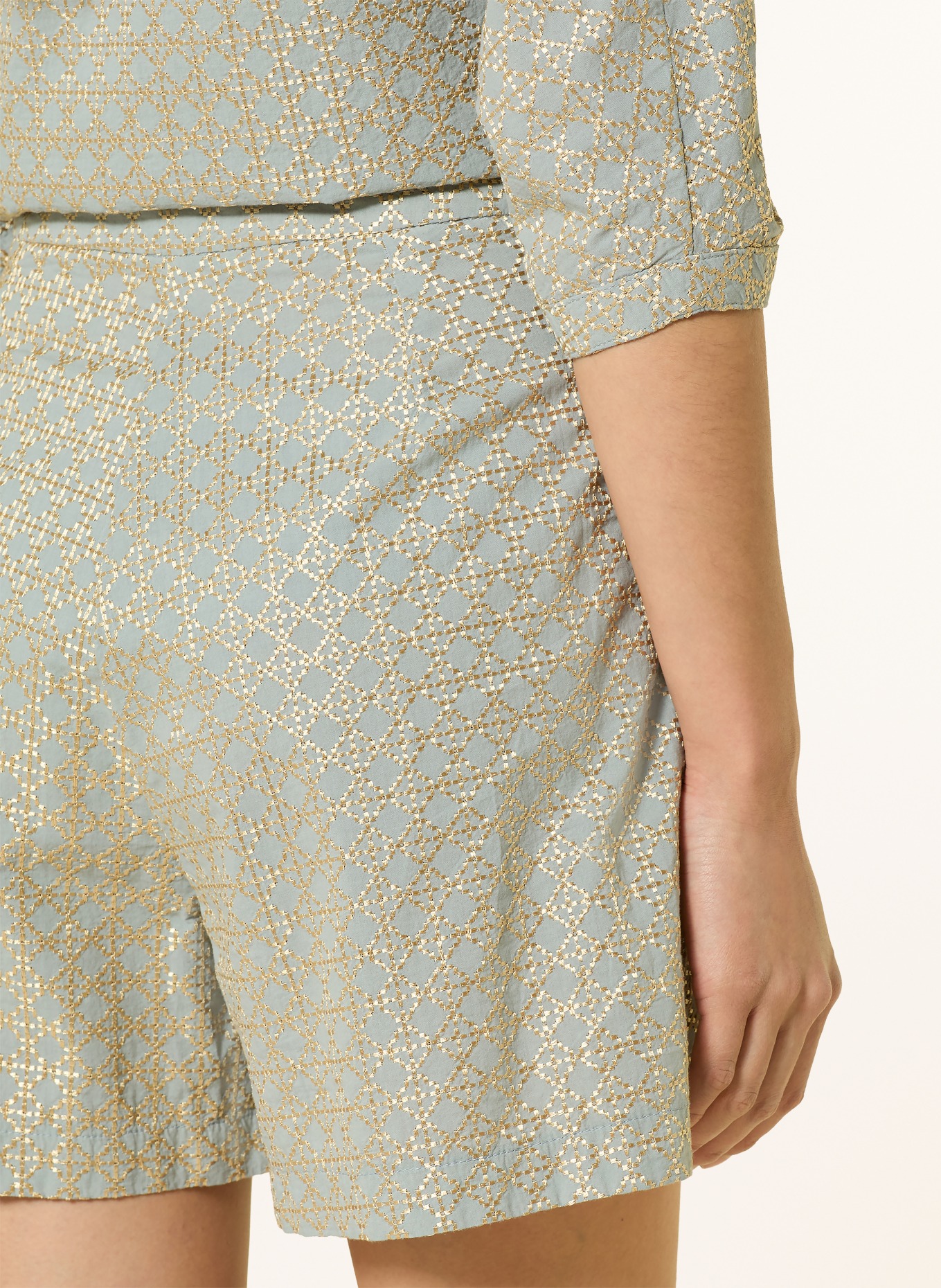 Greek Archaic Kori shorts: GRAY / GOLD