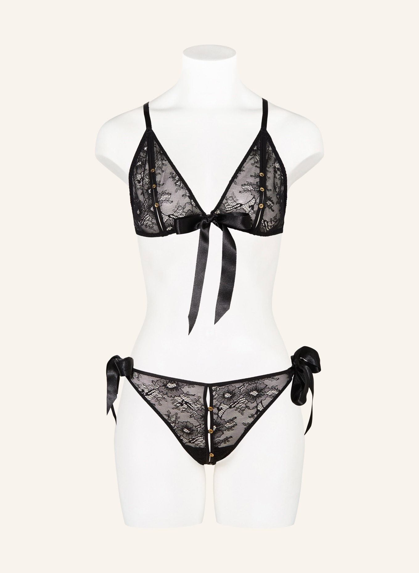 Aubade LACE INSOMNIA set: triangle bra and briefs: BLACK