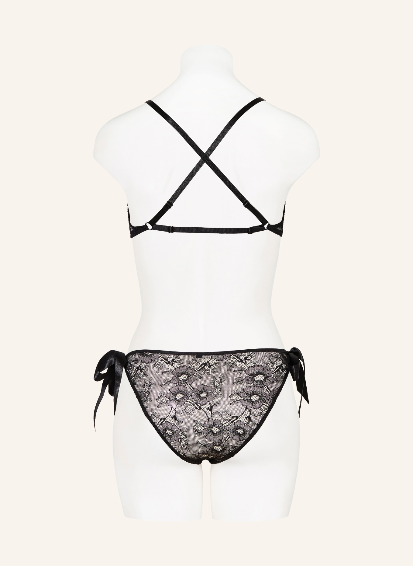 Aubade LACE INSOMNIA set: triangle bra and briefs: BLACK