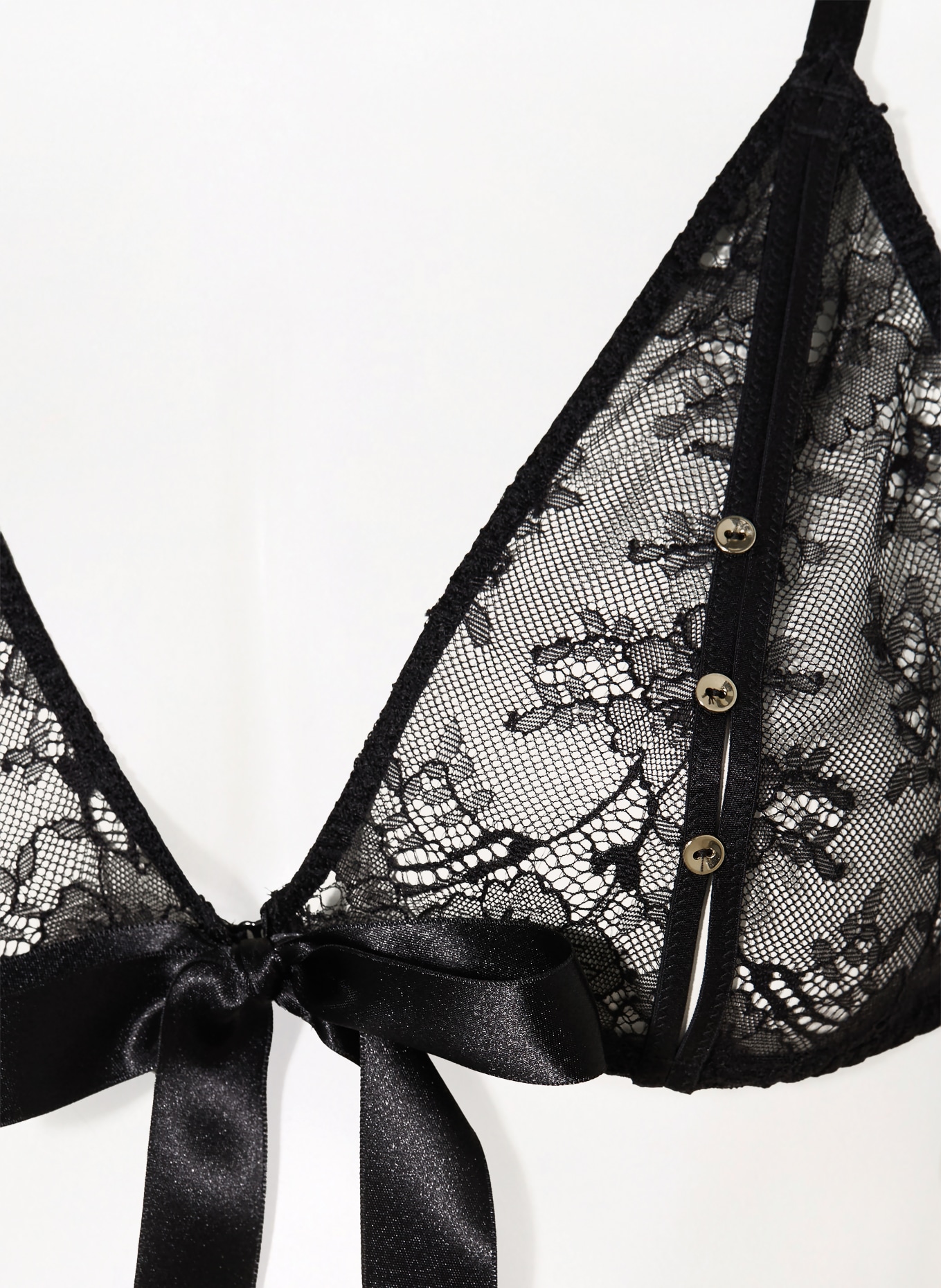 Aubade LACE INSOMNIA set: triangle bra and briefs: BLACK