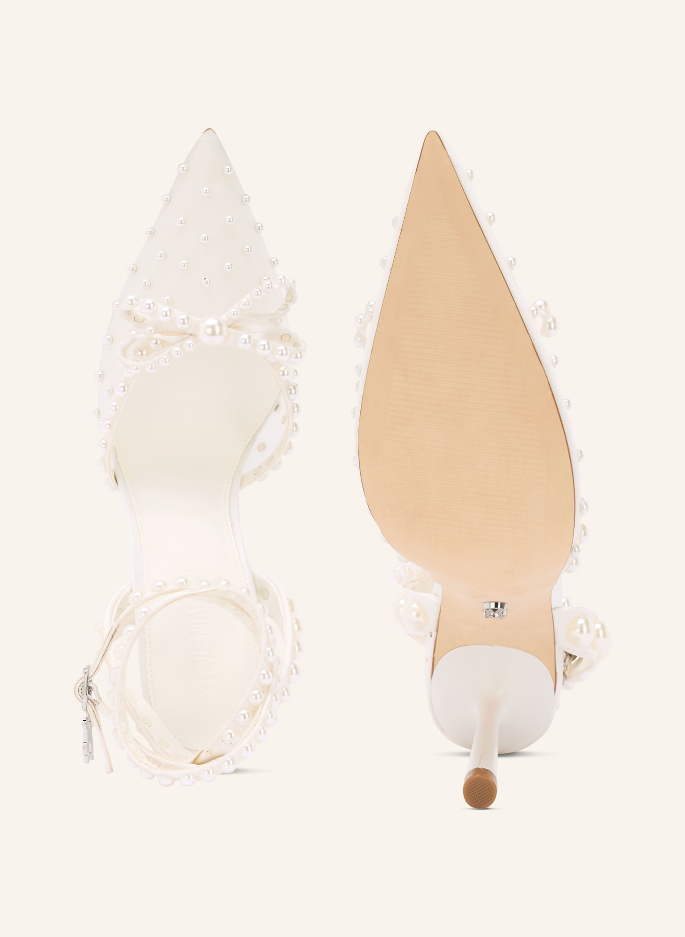 STEVE MADDEN Slingpumps z ozdobnymi perełkami: ECRU