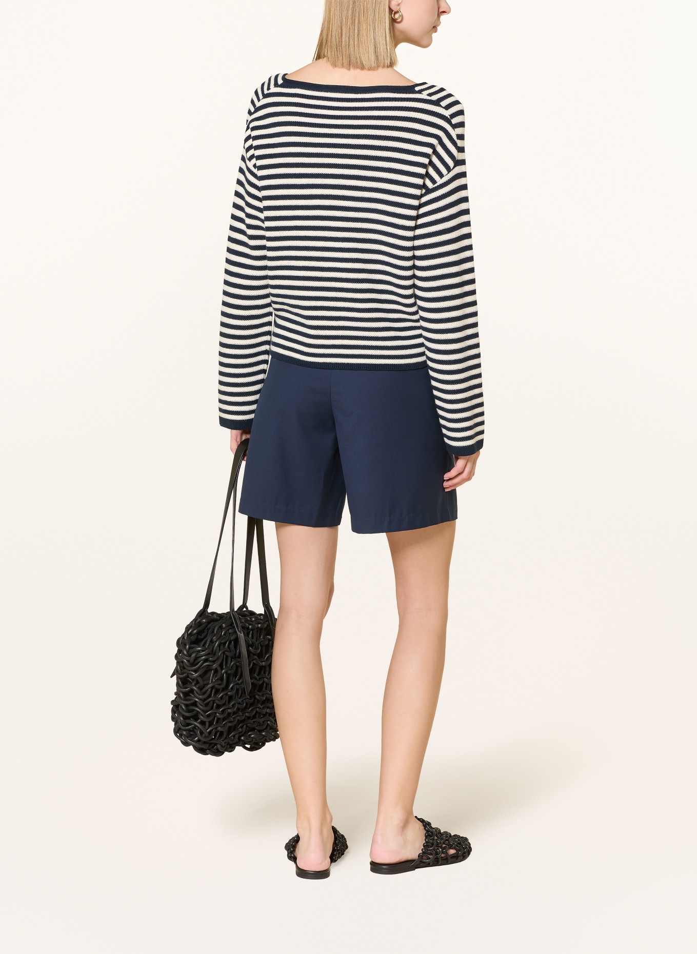 TOMMY HILFIGER Pullover: DUNKELBLAU / WEISS