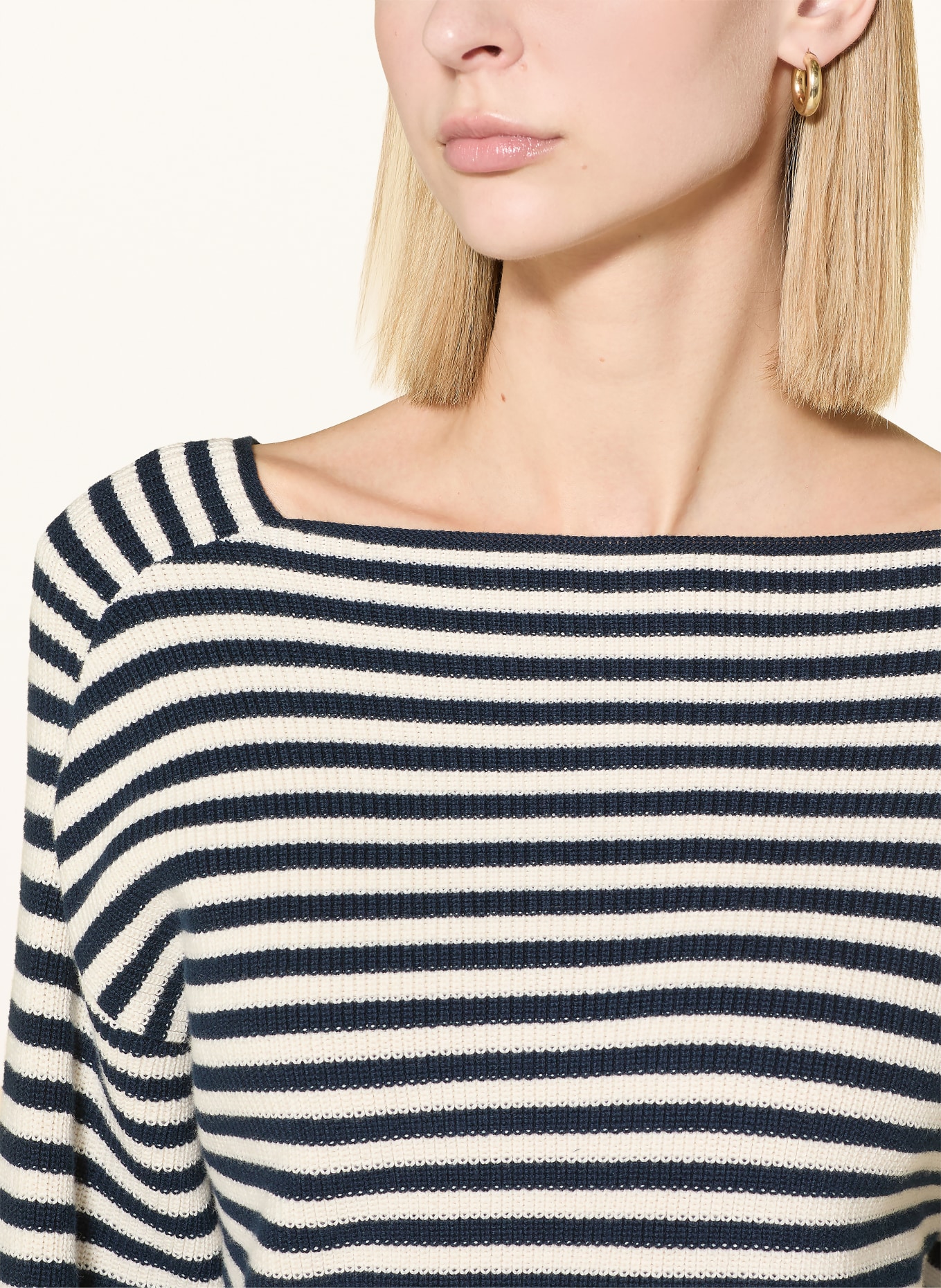 TOMMY HILFIGER Pullover: DUNKELBLAU / WEISS