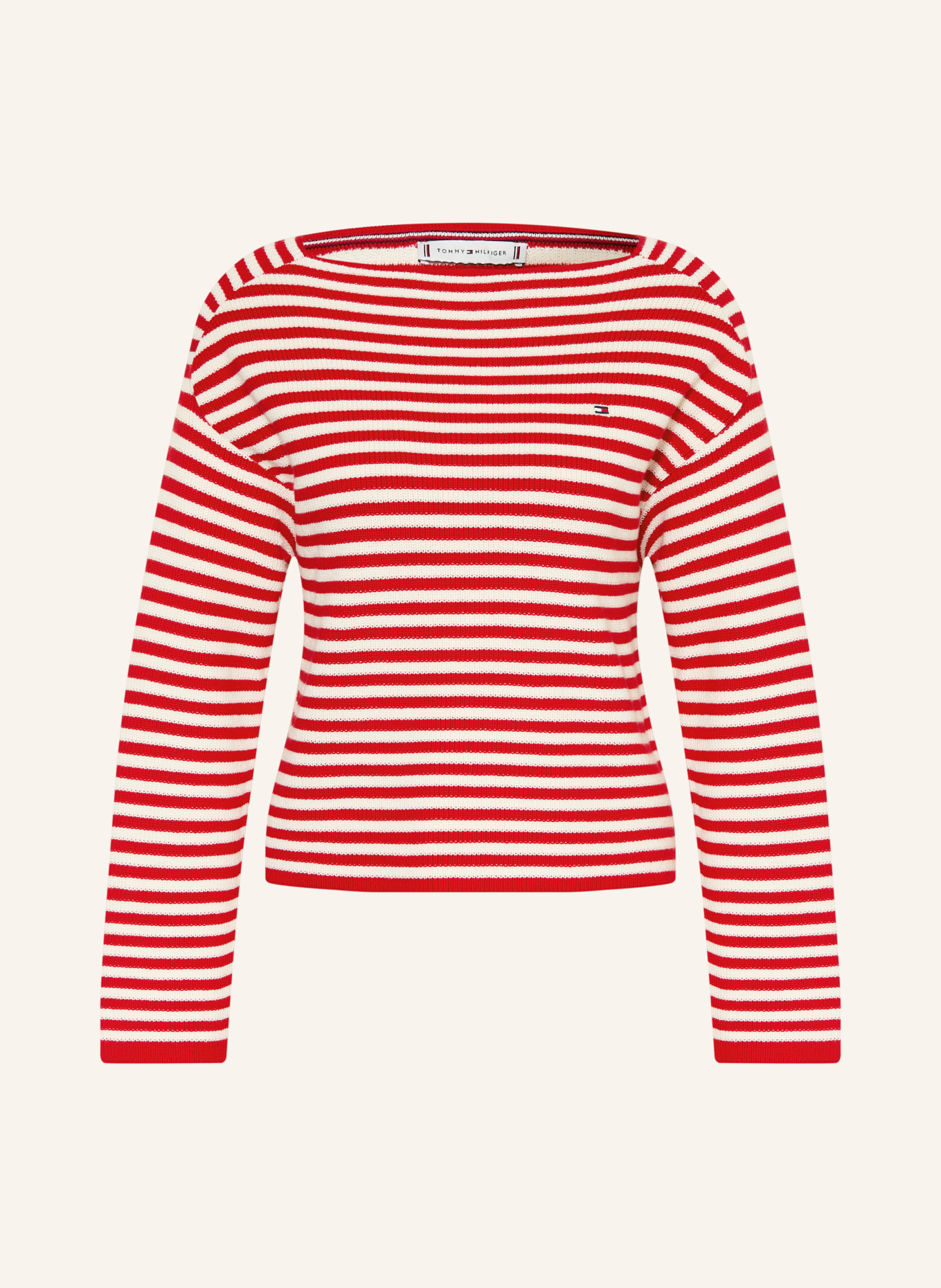 TOMMY HILFIGER svetr: ČERVENÁ / REŽNÁ