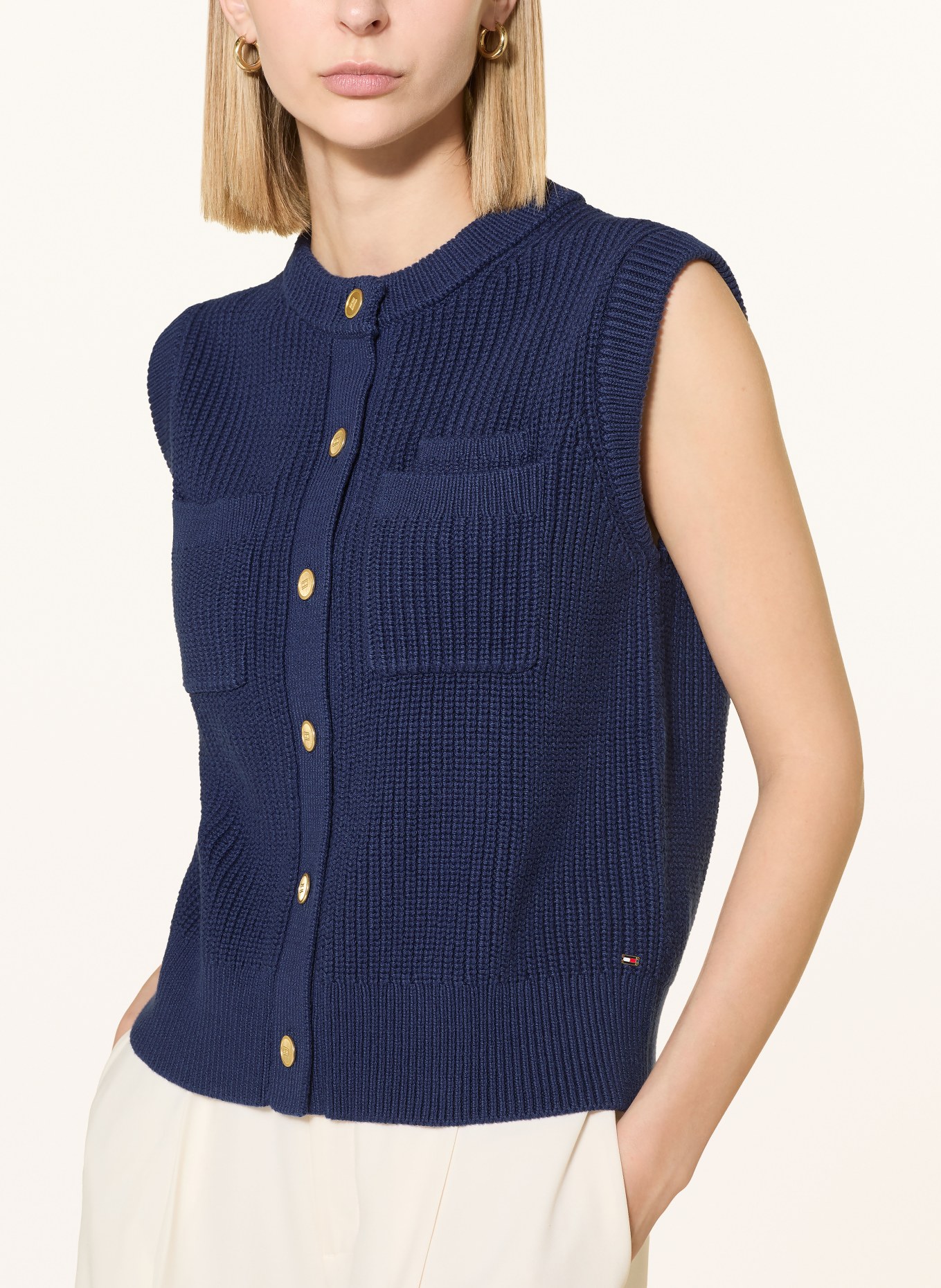 TOMMY HILFIGER kamizelka z dzianiny: GRANATOWY