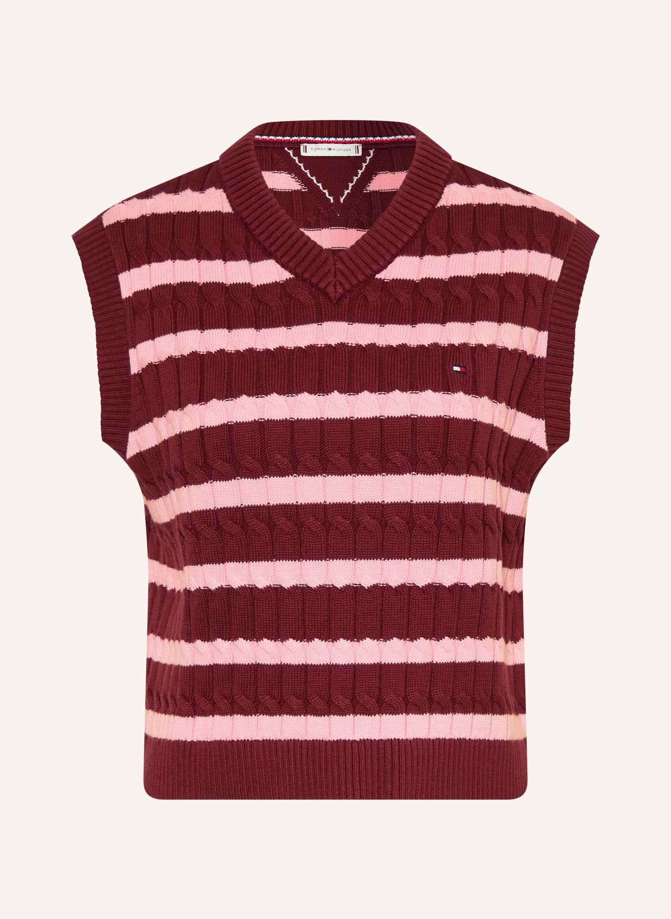 TOMMY HILFIGER Pullunder: DUNKELROT / ROSA
