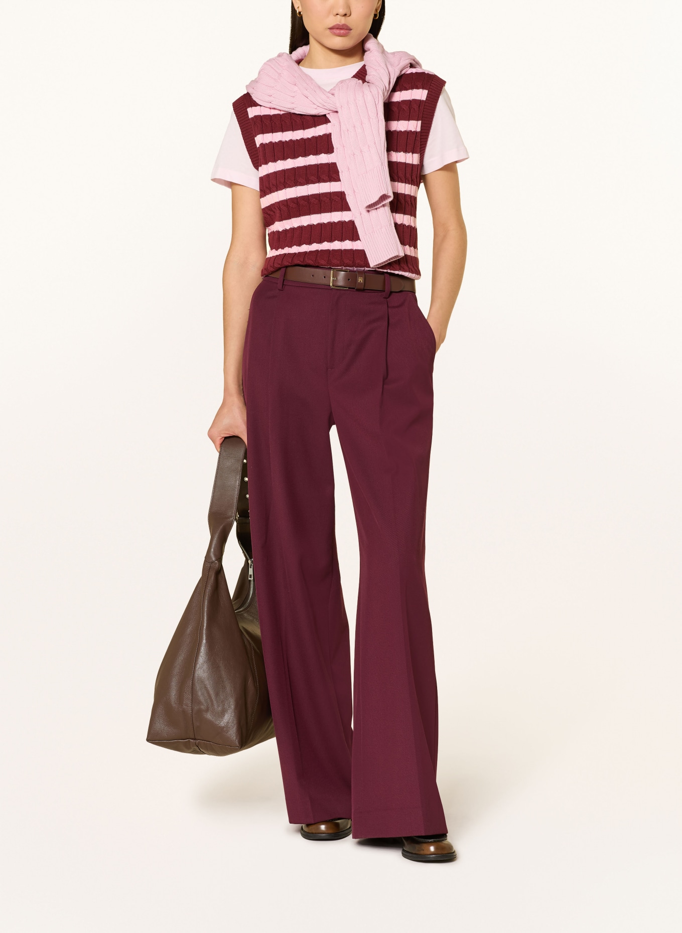 TOMMY HILFIGER Pullunder: DUNKELROT / ROSA