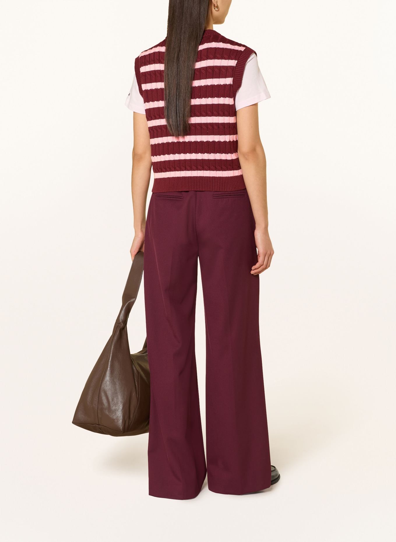 TOMMY HILFIGER Pullunder: DUNKELROT / ROSA