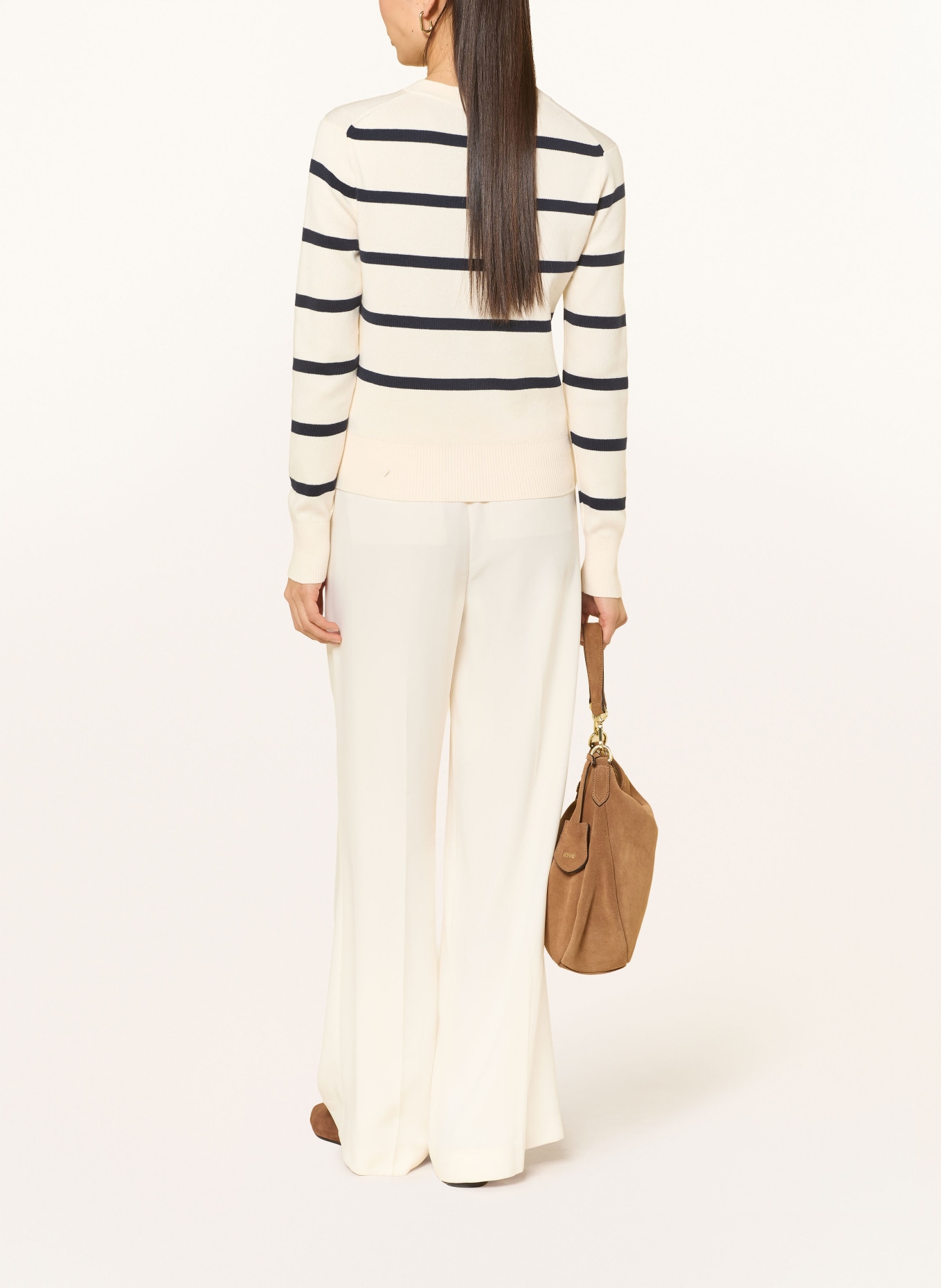 TOMMY HILFIGER Strickjacke: CREME / SCHWARZ