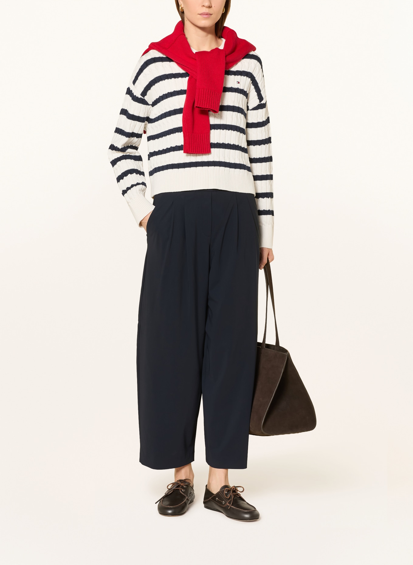 TOMMY HILFIGER sweater: ECRU / DARK BLUE