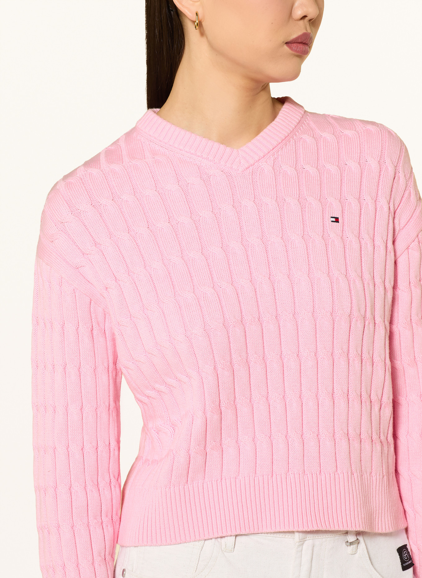 TOMMY HILFIGER svetr: RŮŽOVÁ