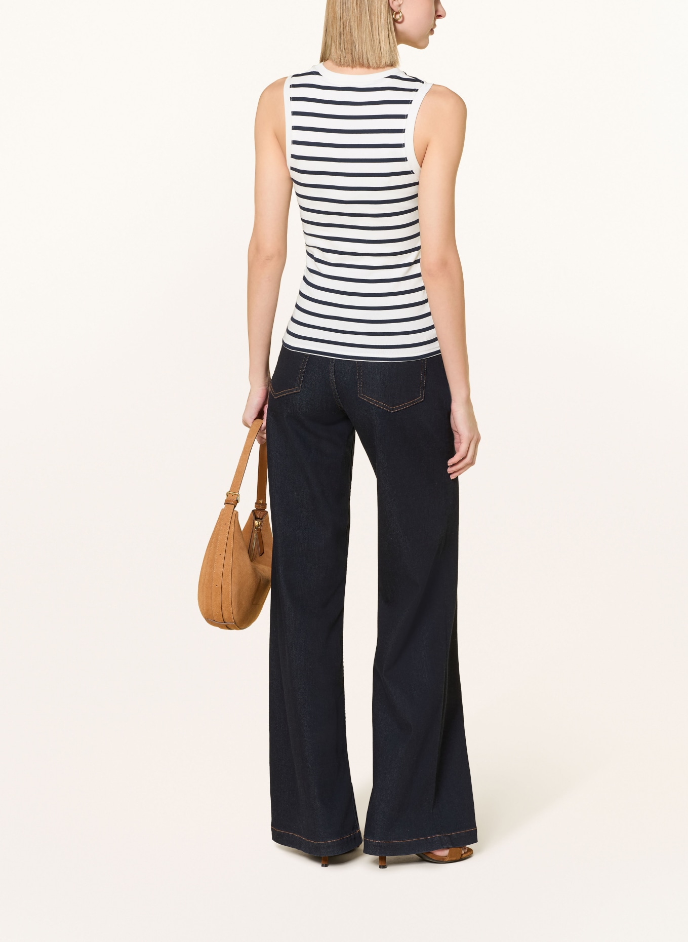 TOMMY HILFIGER Top: WEISS / DUNKELBLAU