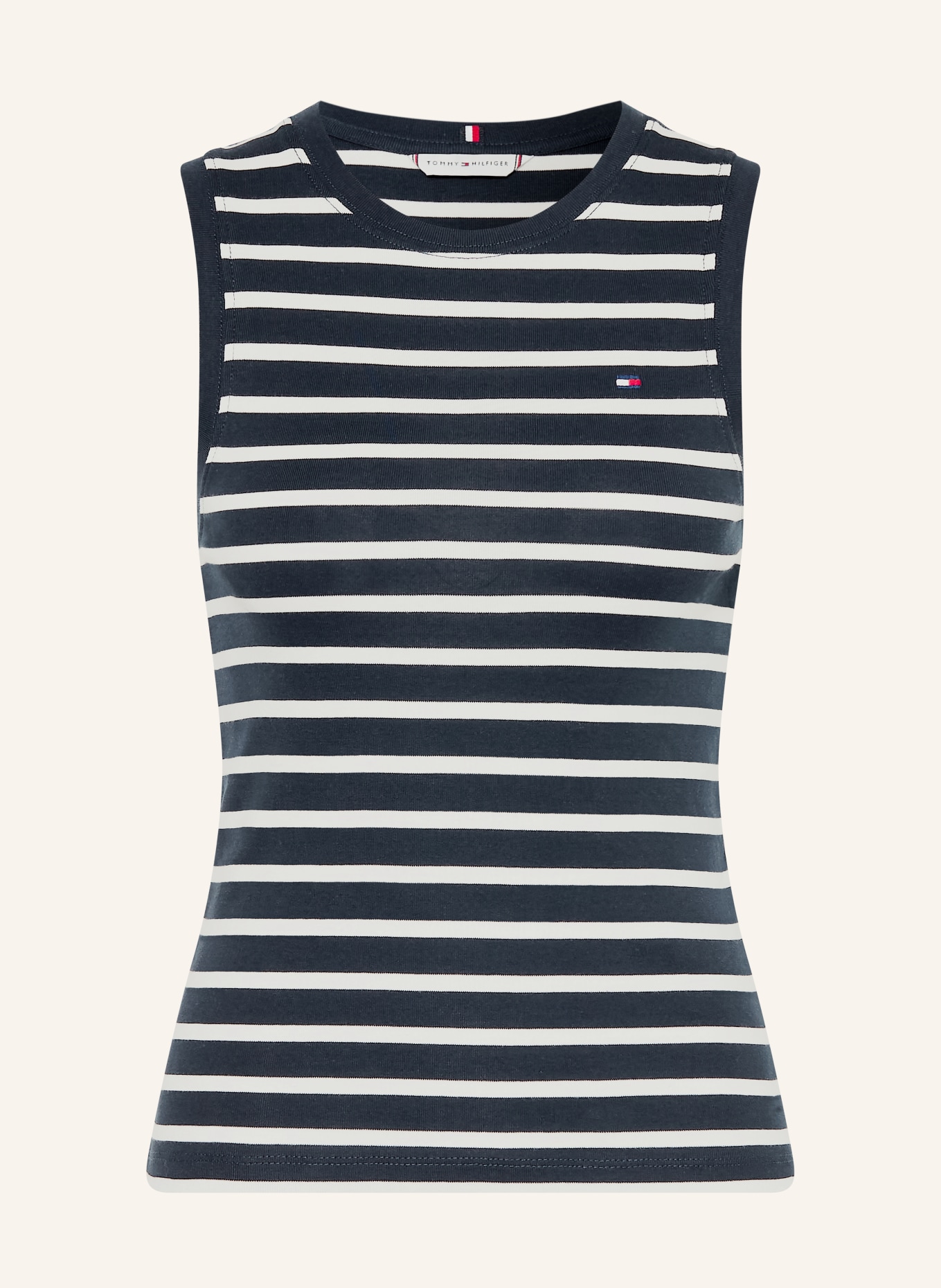 TOMMY HILFIGER Top: DUNKELBLAU / ECRU