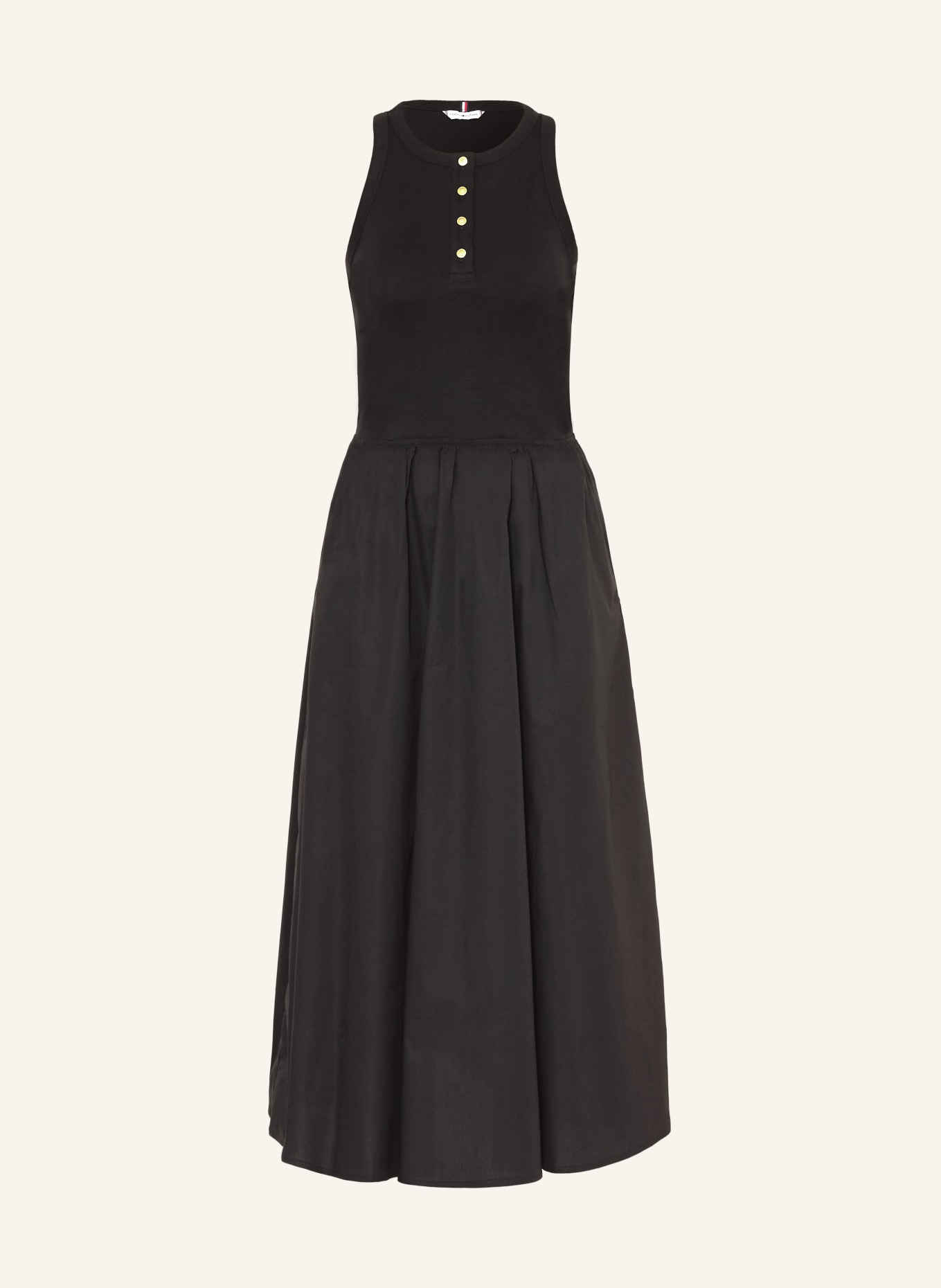 TOMMY HILFIGER Kleid im Materialmix: SCHWARZ