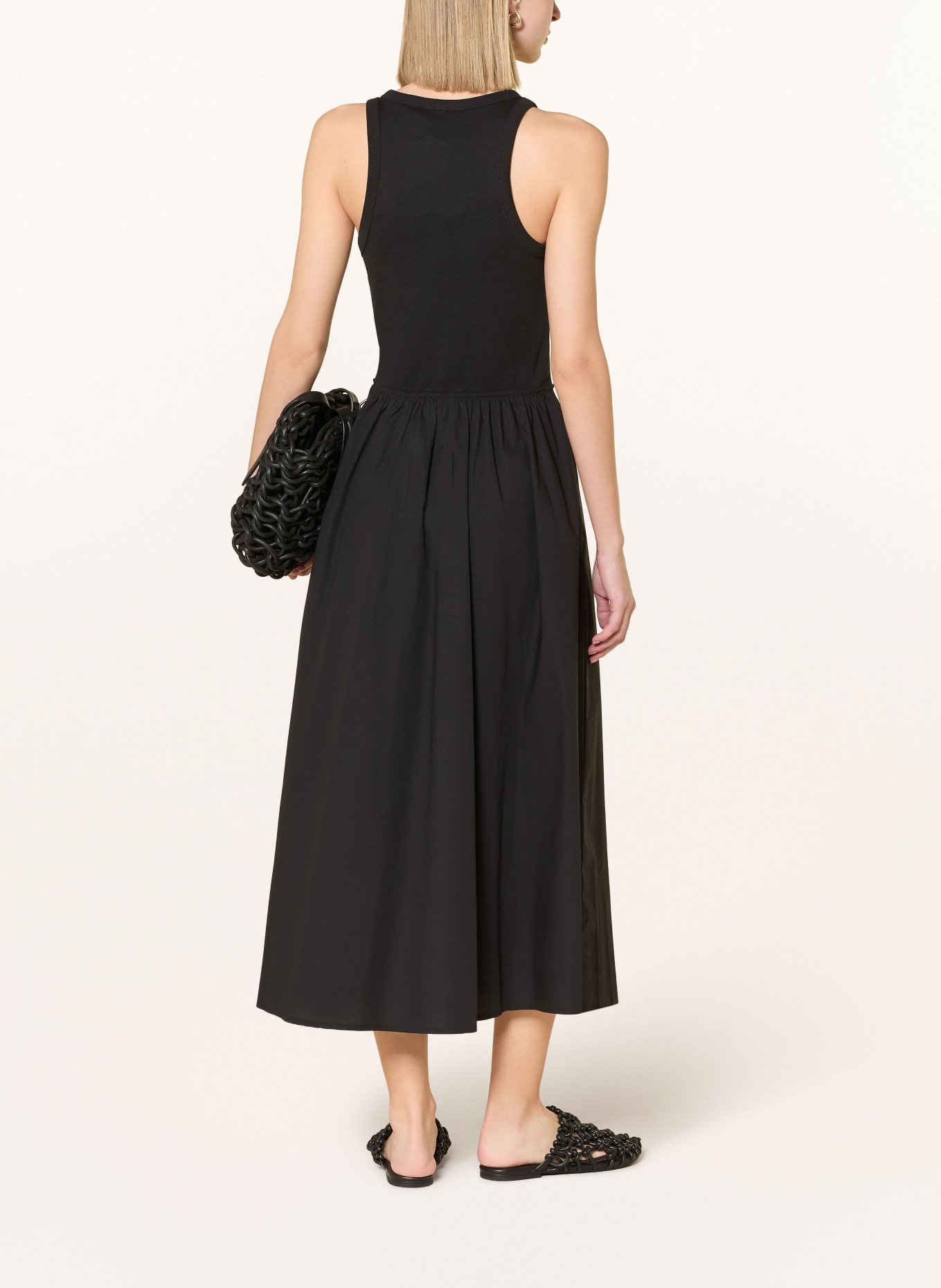 TOMMY HILFIGER Kleid im Materialmix: SCHWARZ