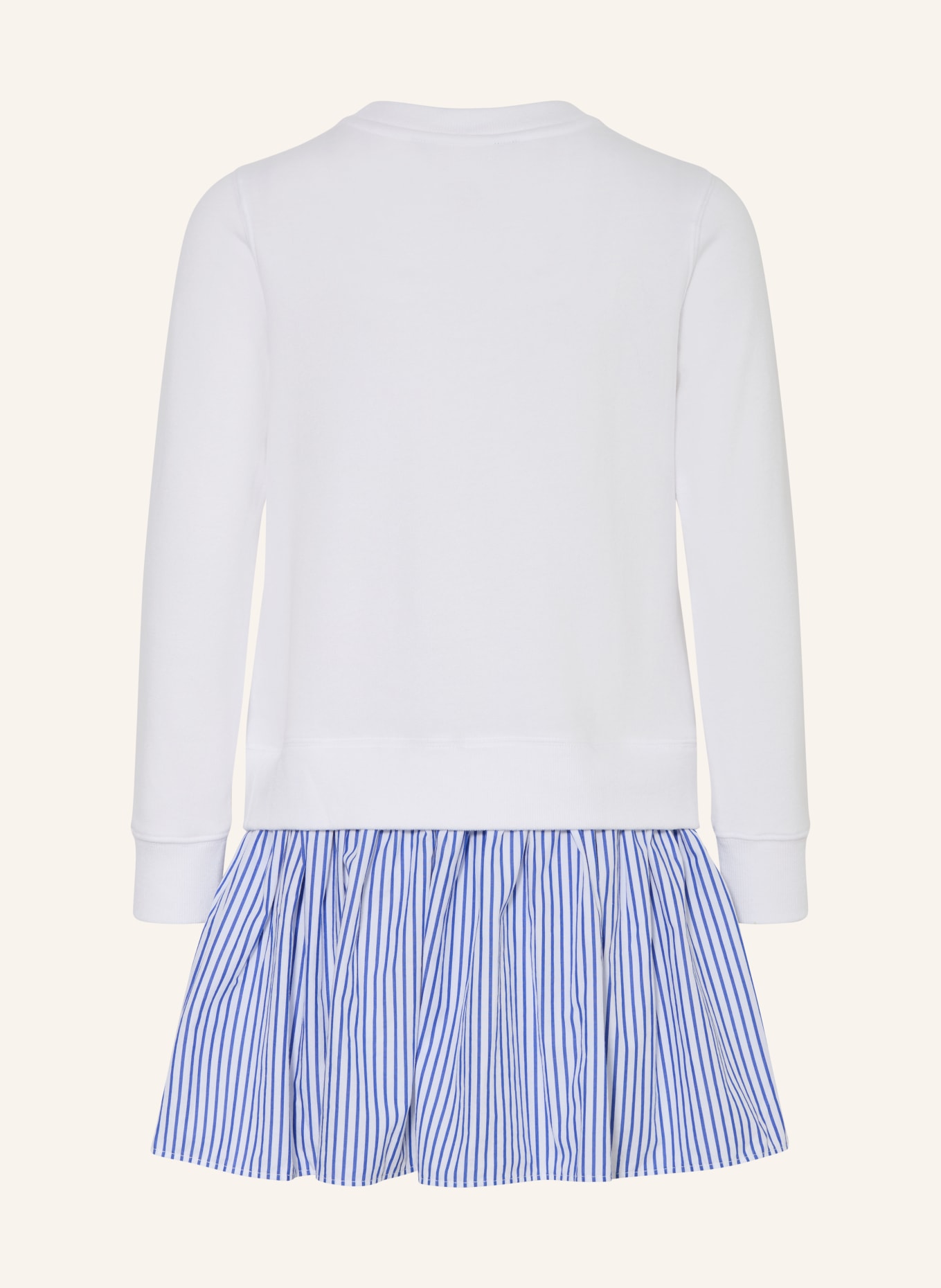 POLO RALPH LAUREN Kleid im Materialmix: WEISS / HELLBLAU