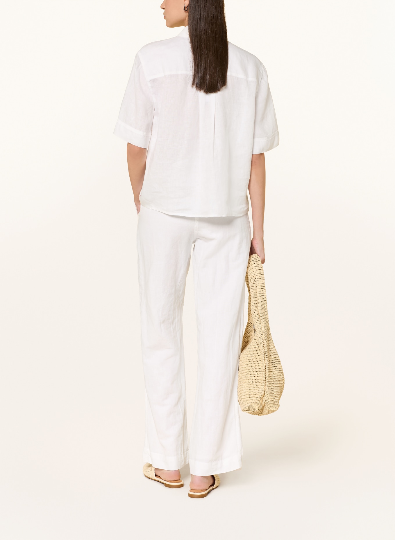 TOMMY HILFIGER Linen shirt blouse: WHITE