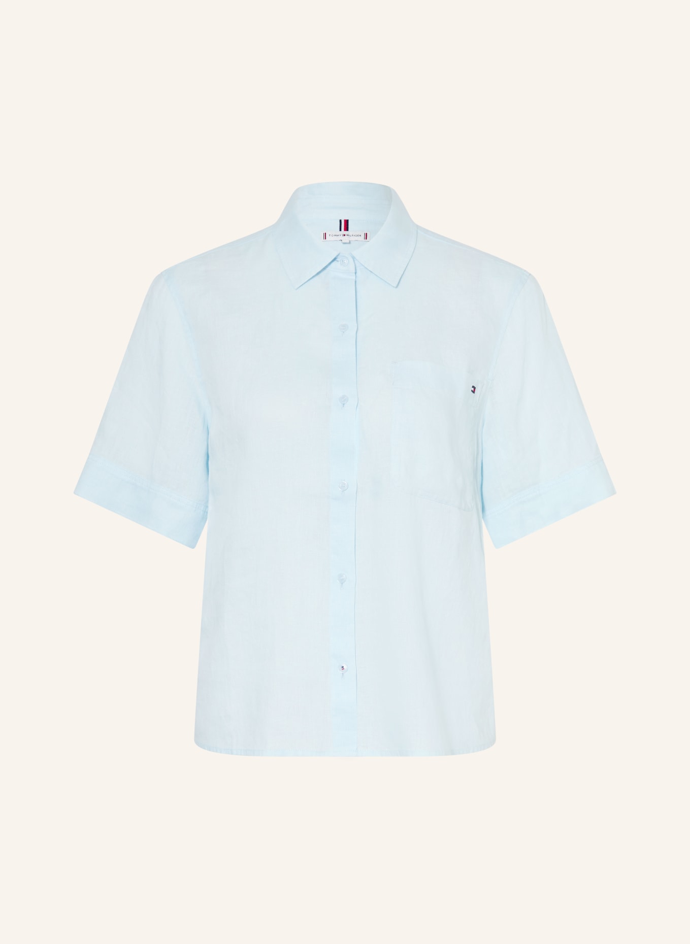 TOMMY HILFIGER Hemdbluse aus Leinen: HELLBLAU