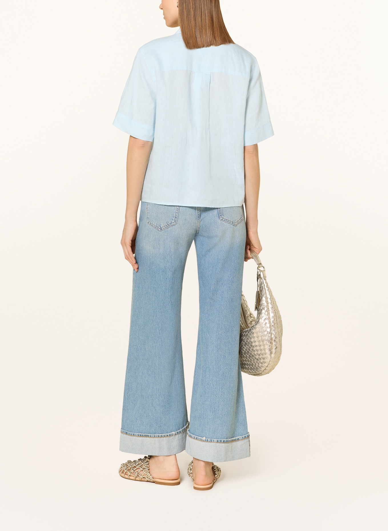 TOMMY HILFIGER Hemdbluse aus Leinen: HELLBLAU