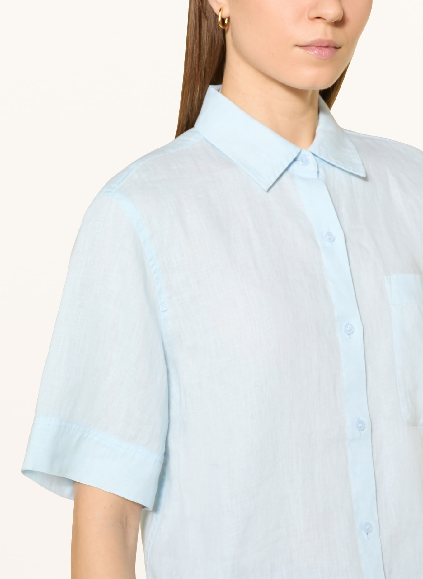 TOMMY HILFIGER Hemdbluse aus Leinen: HELLBLAU