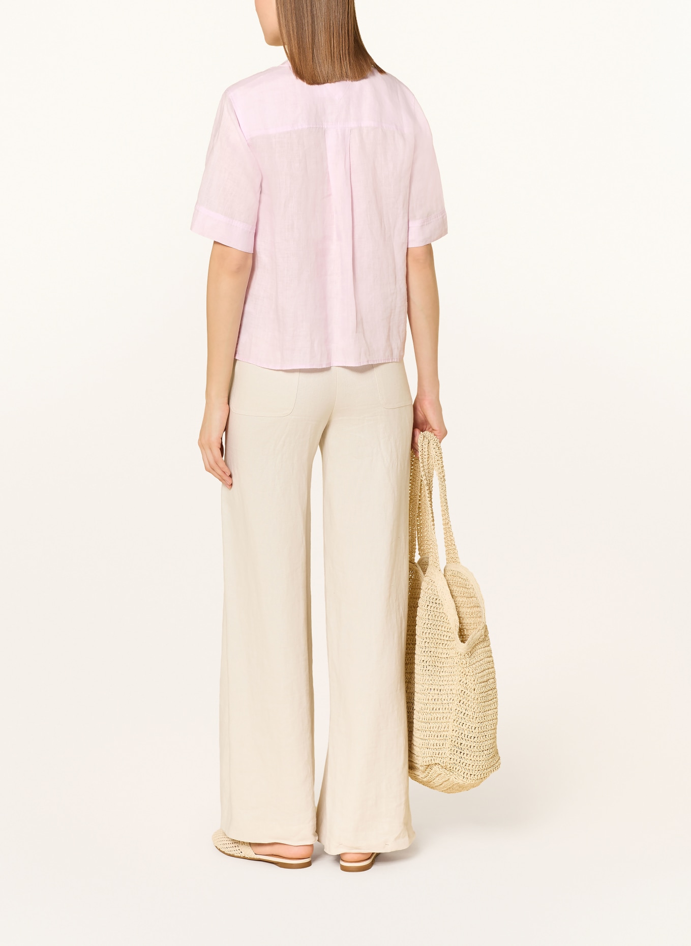 TOMMY HILFIGER Linen shirt blouse: LIGHT PINK