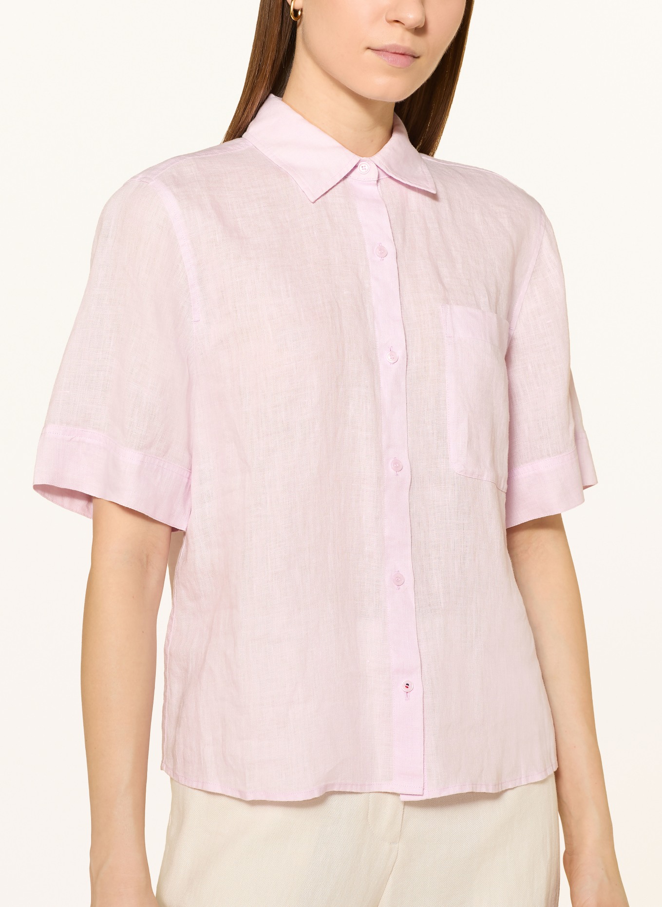 TOMMY HILFIGER Linen shirt blouse: LIGHT PINK