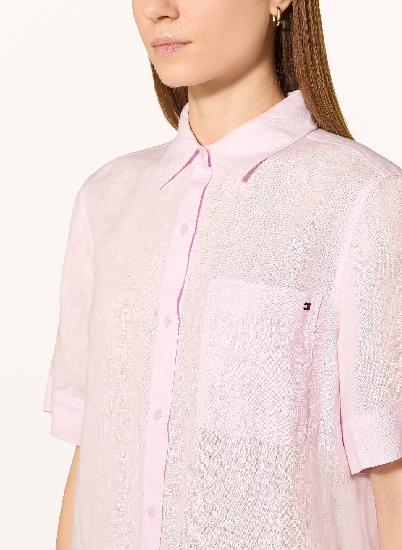 TOMMY HILFIGER Linen shirt blouse: LIGHT PINK