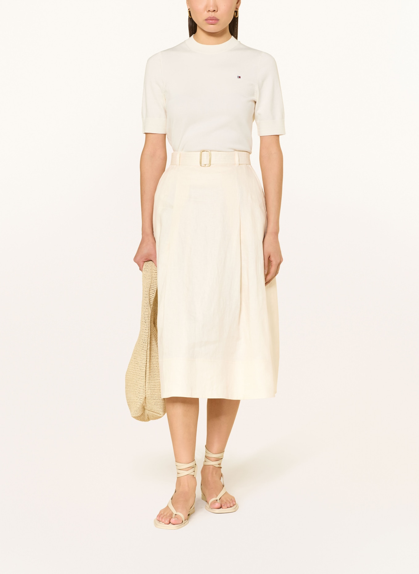 TOMMY HILFIGER Leinenrock: WEISS