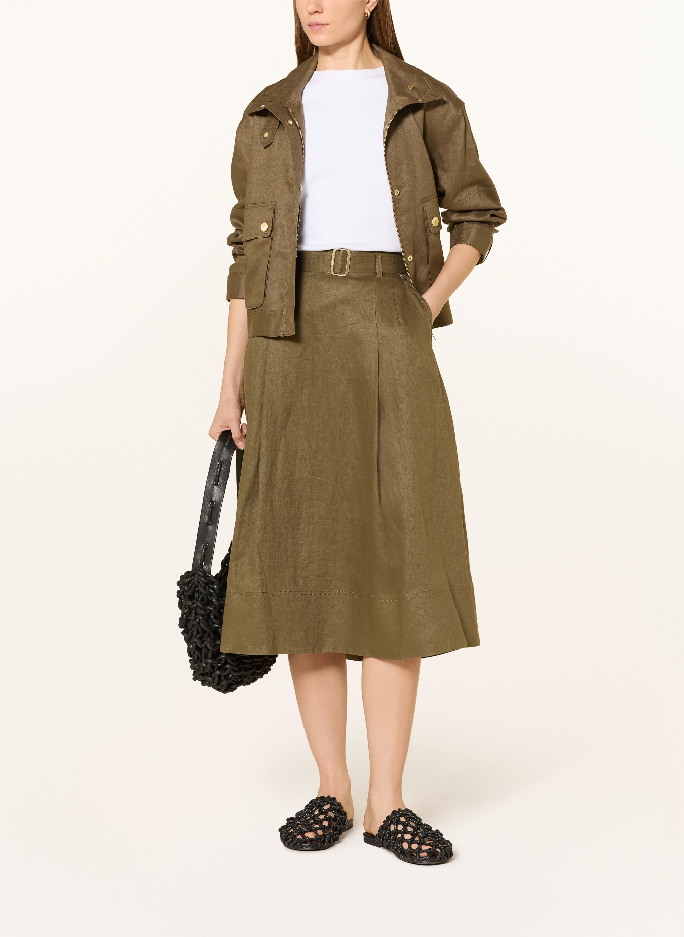 TOMMY HILFIGER jupe en lin: KAKI