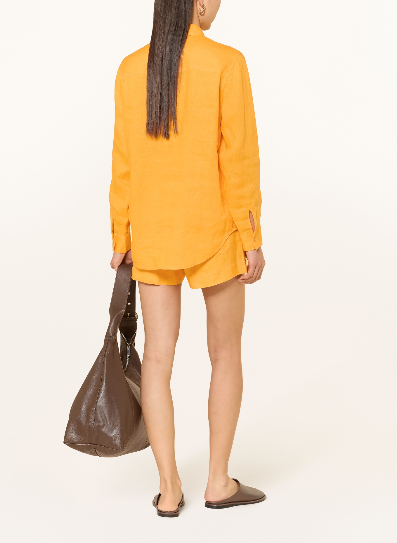 TOMMY HILFIGER linen shorts: NEON ORANGE