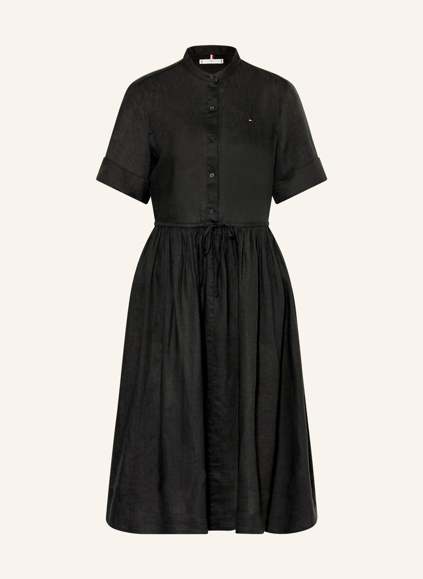 TOMMY HILFIGER robe en lin: NOIR