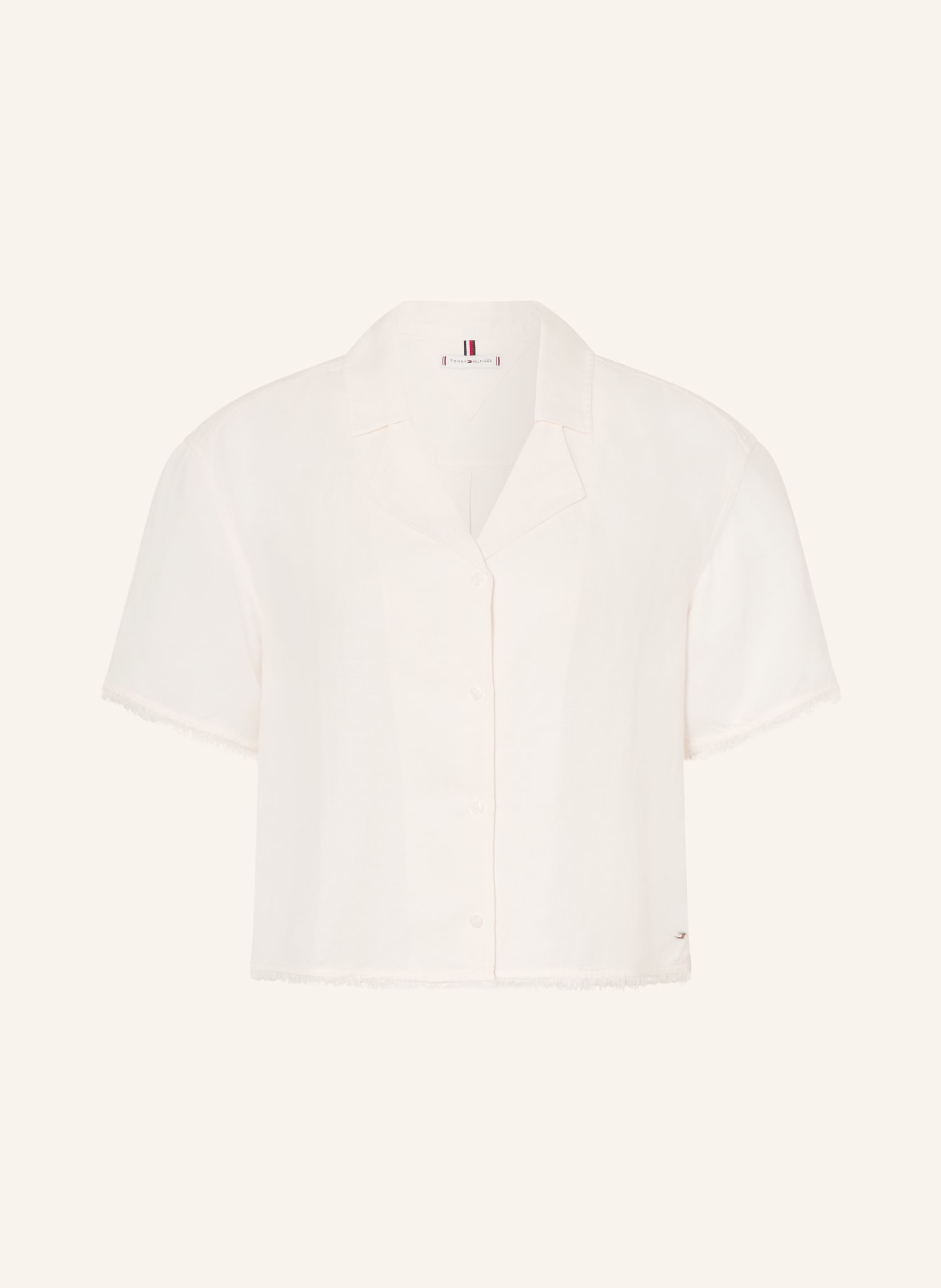 TOMMY HILFIGER Blouse shirt with linen: WHITE
