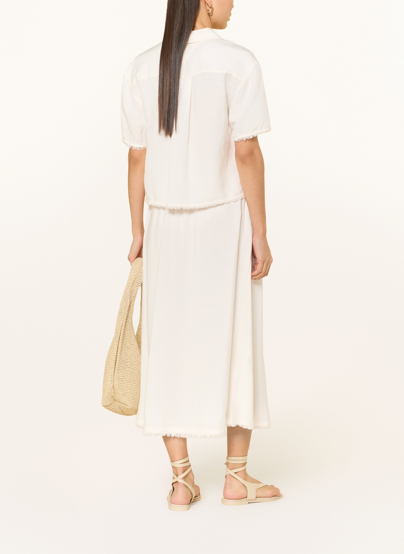 TOMMY HILFIGER Blouse shirt with linen: WHITE