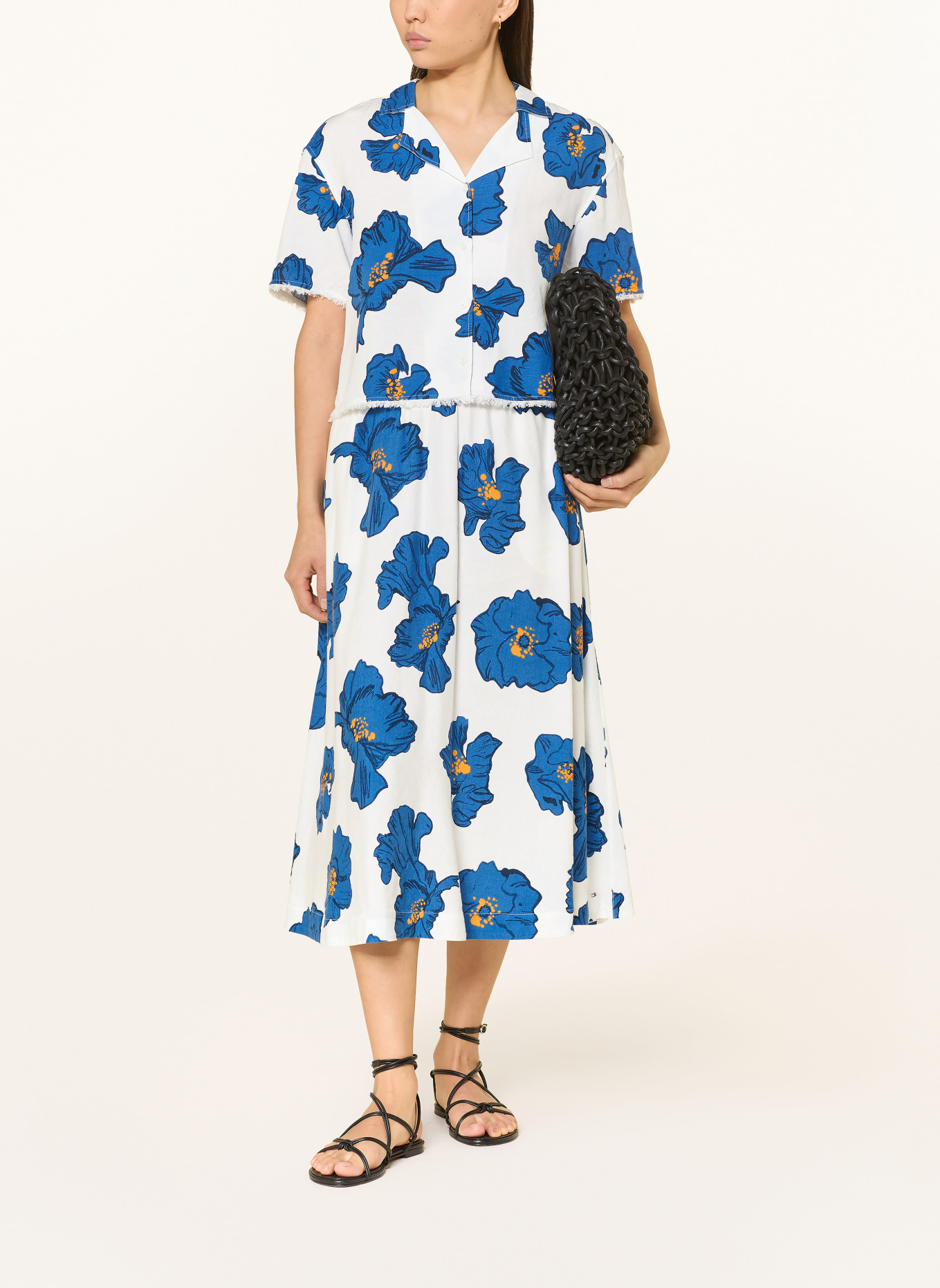 TOMMY HILFIGER Chemisier en lin: CRÈME / BLEU