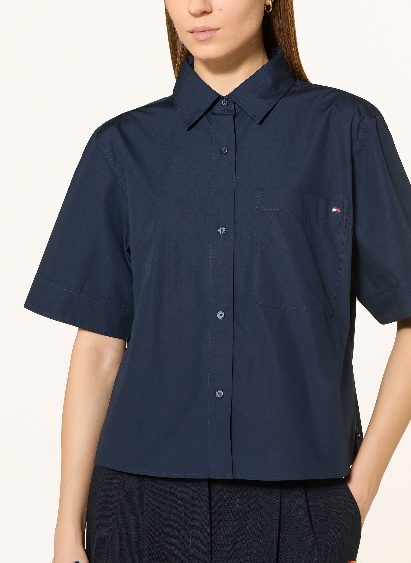 TOMMY HILFIGER Blusenshirt: DUNKELBLAU