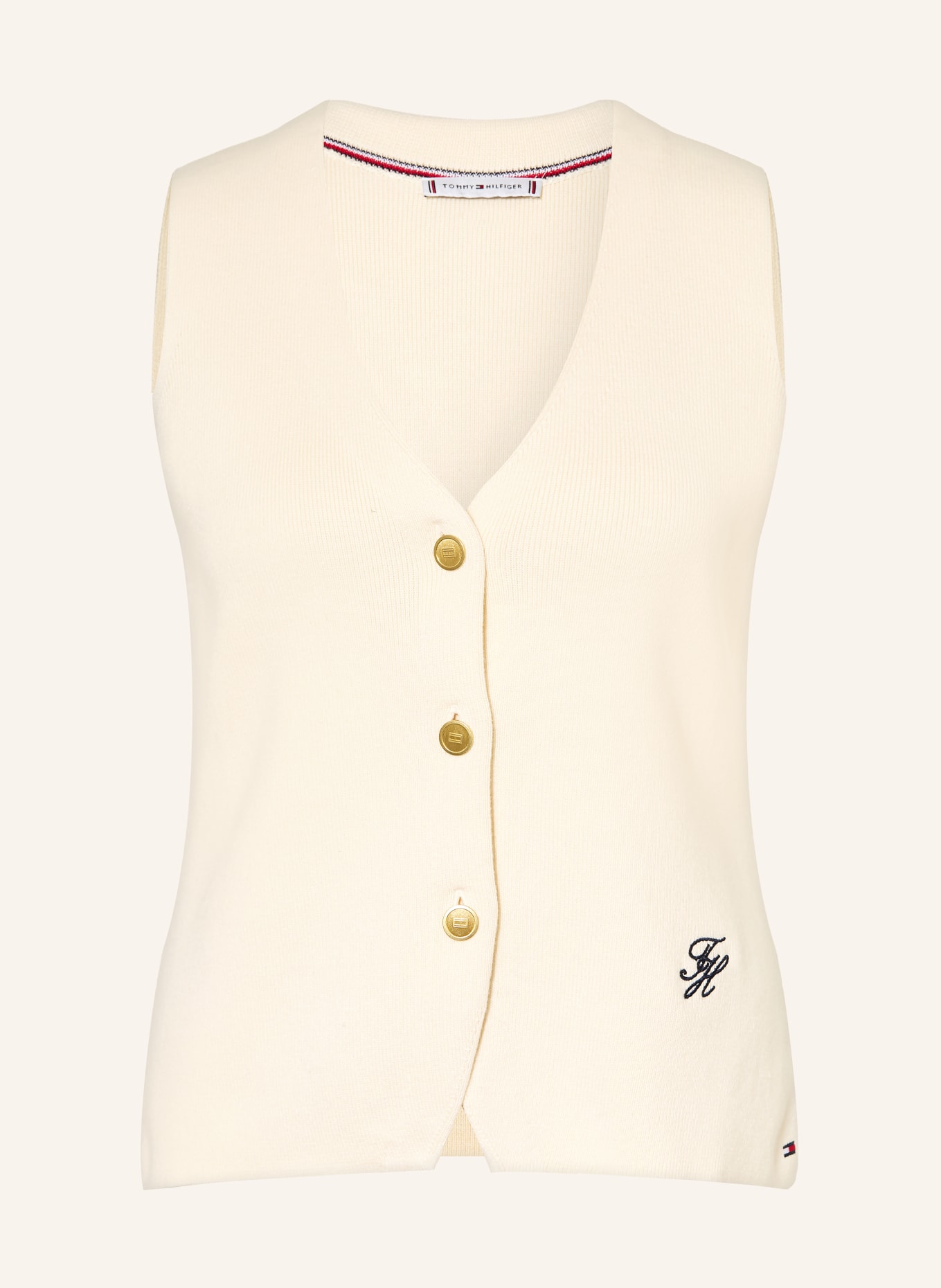 TOMMY HILFIGER gilet en tricot: MARRON CLAIR