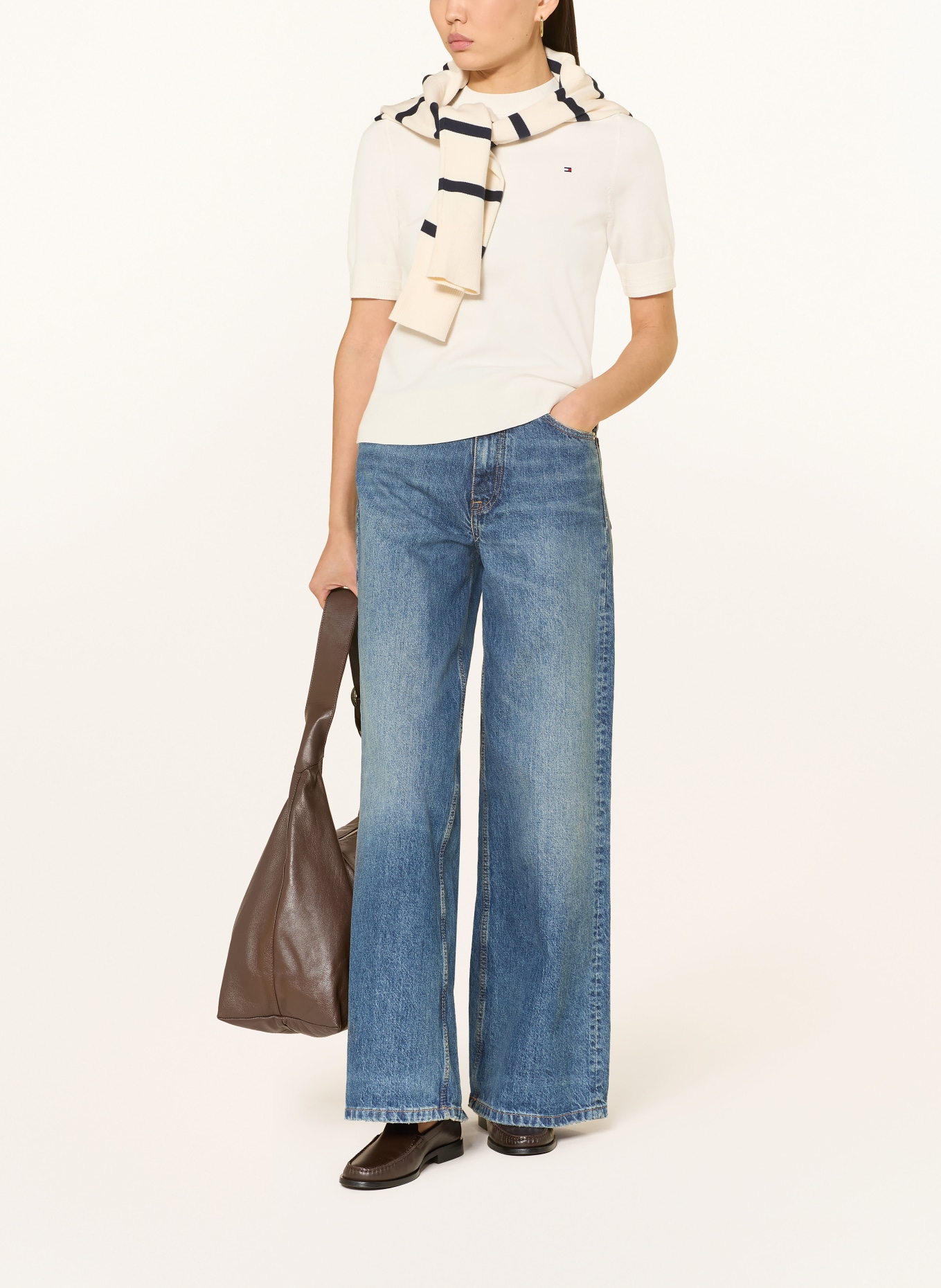 TOMMY HILFIGER knit shirt: CREAM