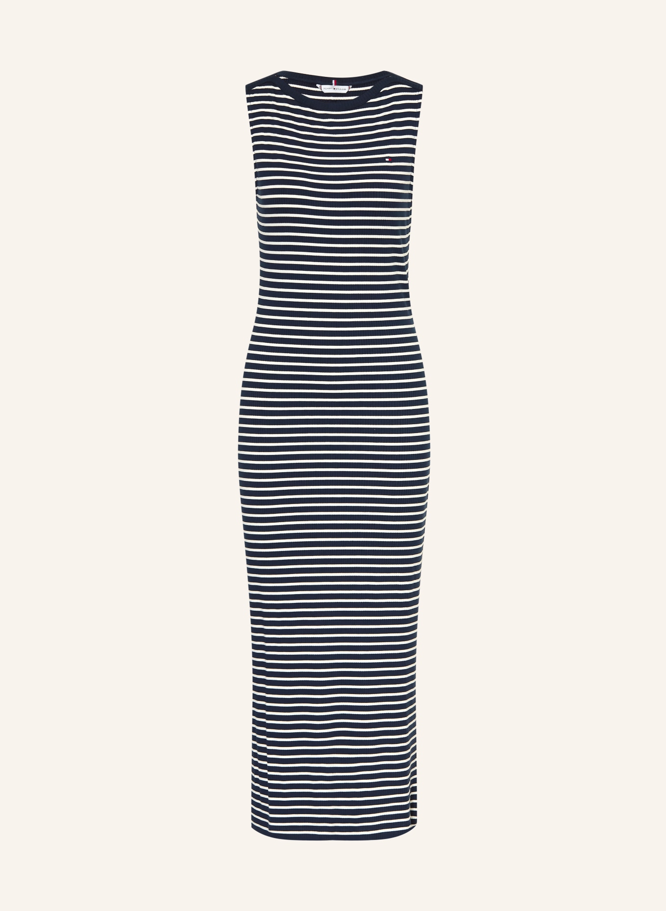 TOMMY HILFIGER robe en jersey: BLEU FONCÉ / ÉCRU