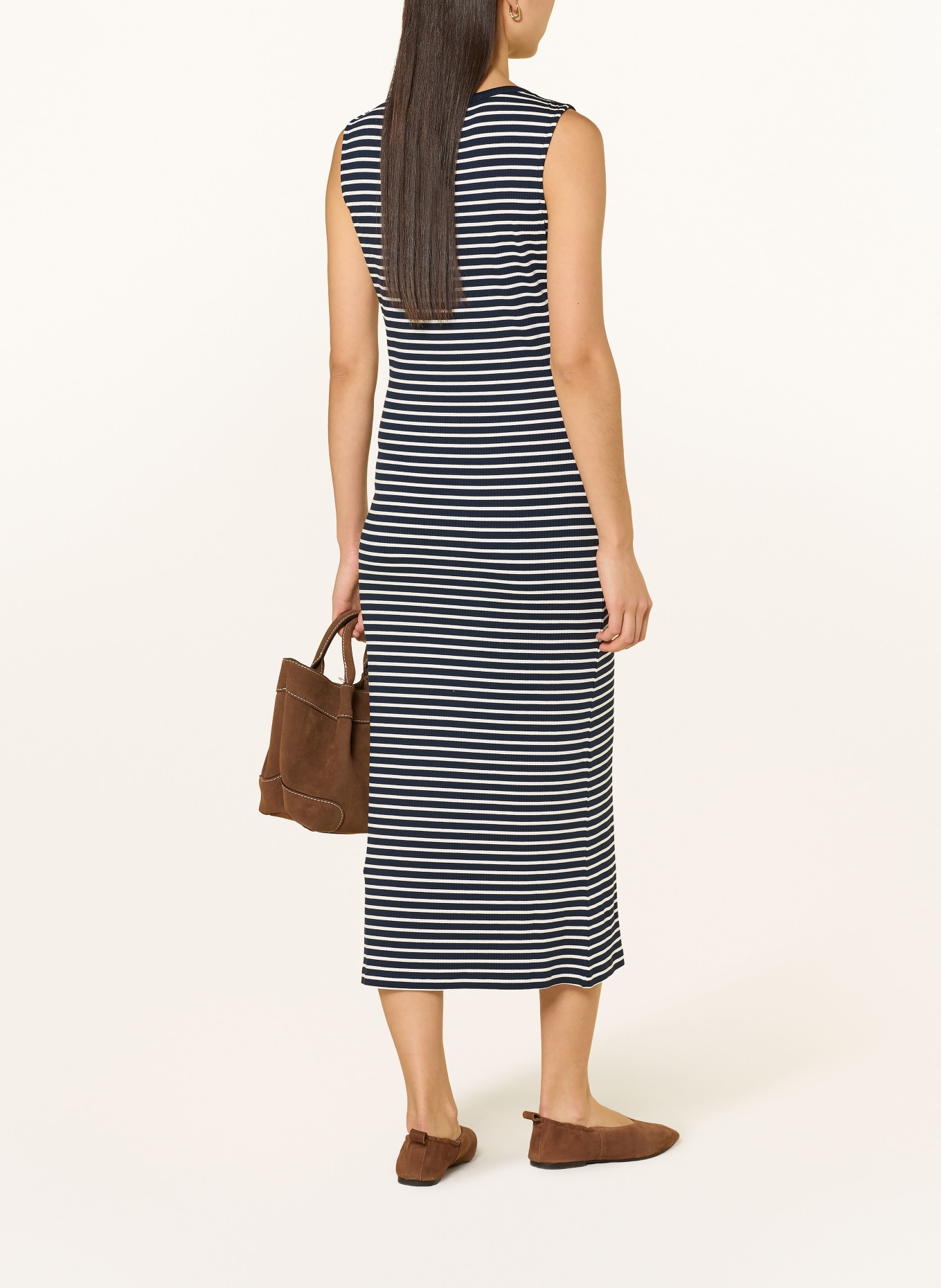 TOMMY HILFIGER robe en jersey: BLEU FONCÉ / ÉCRU